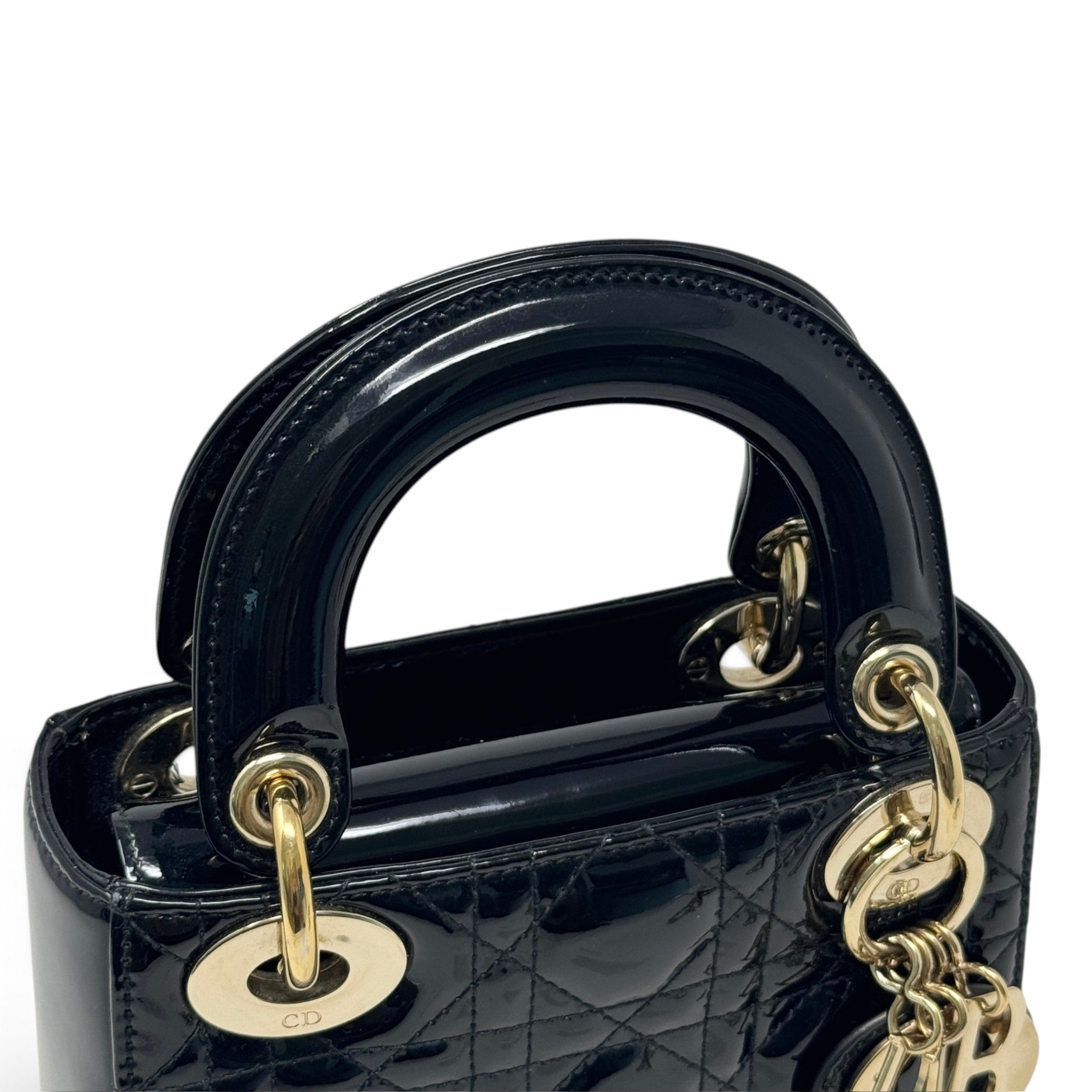 Dior Black Patent Mini Lady Dior