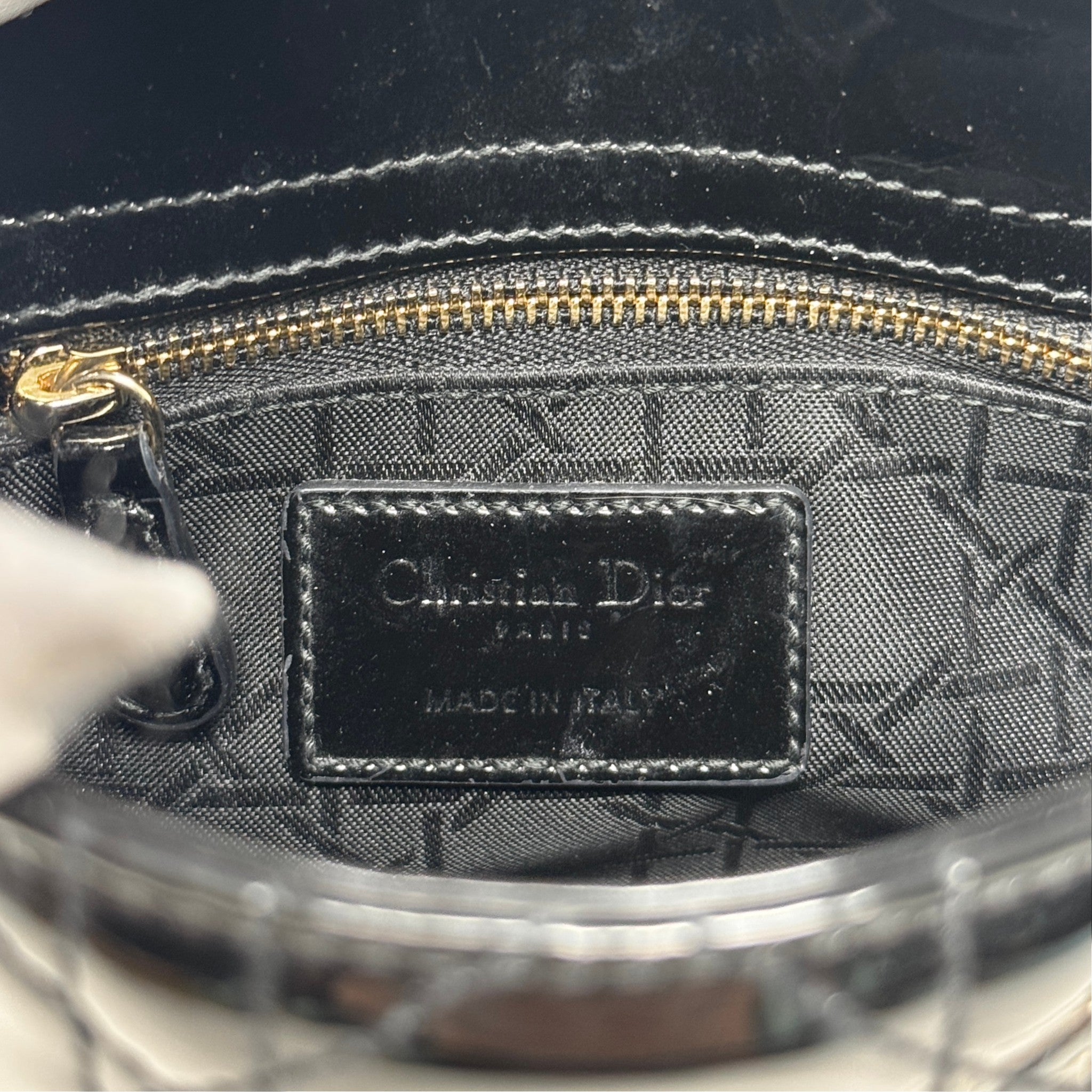 Dior Black Patent Mini Lady Dior