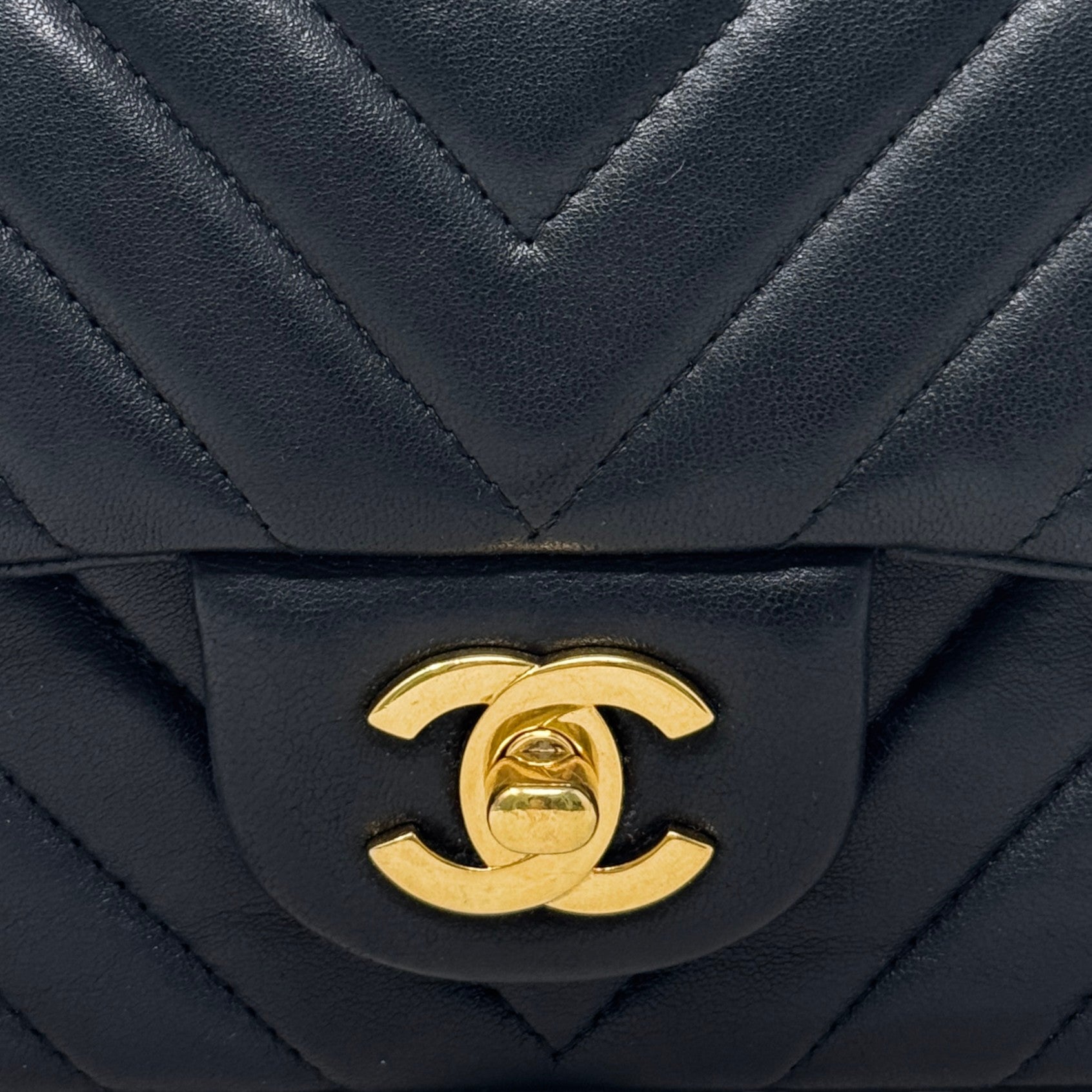 Chanel Black Chevron Mini Classic Flap