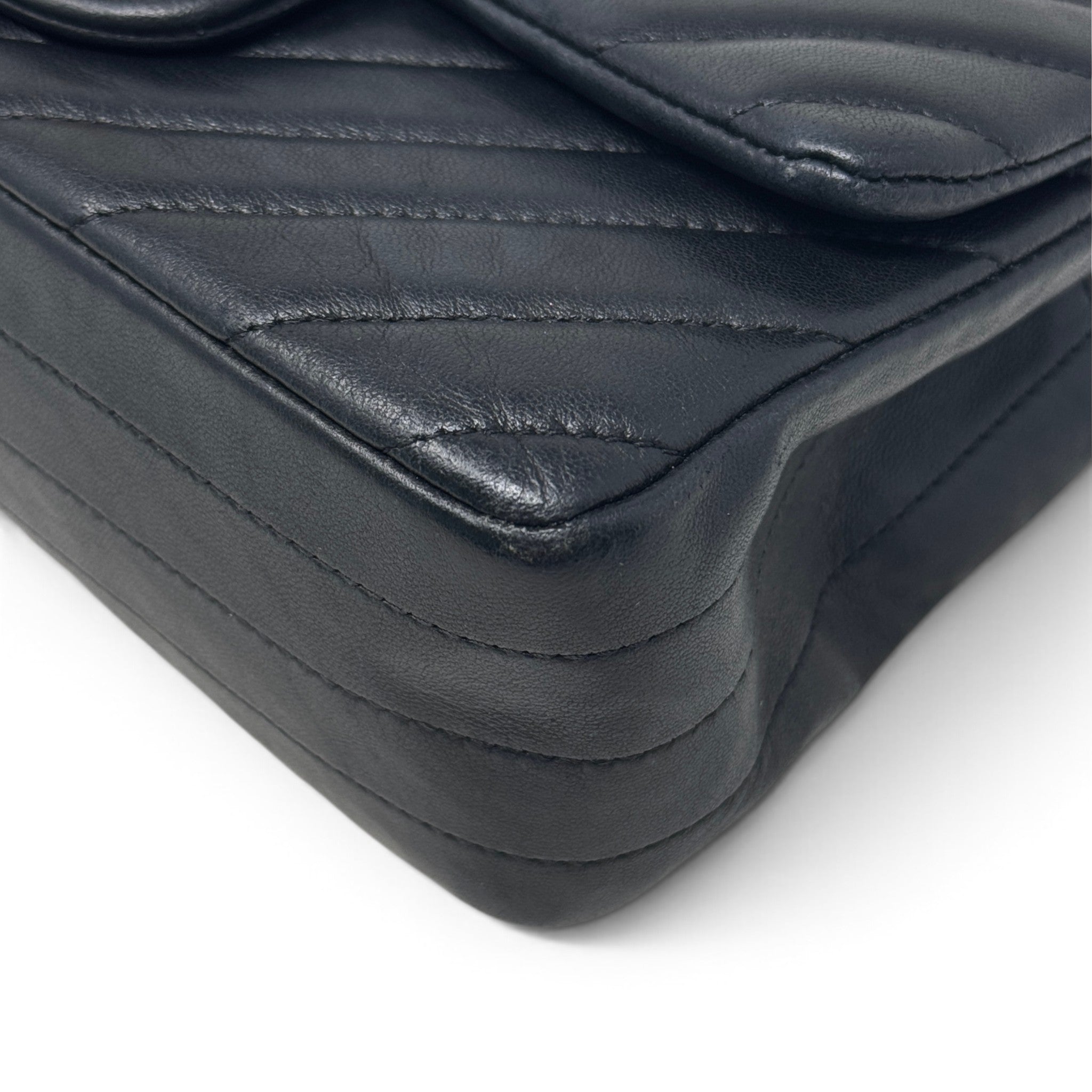 Chanel Black Chevron Mini Classic Flap