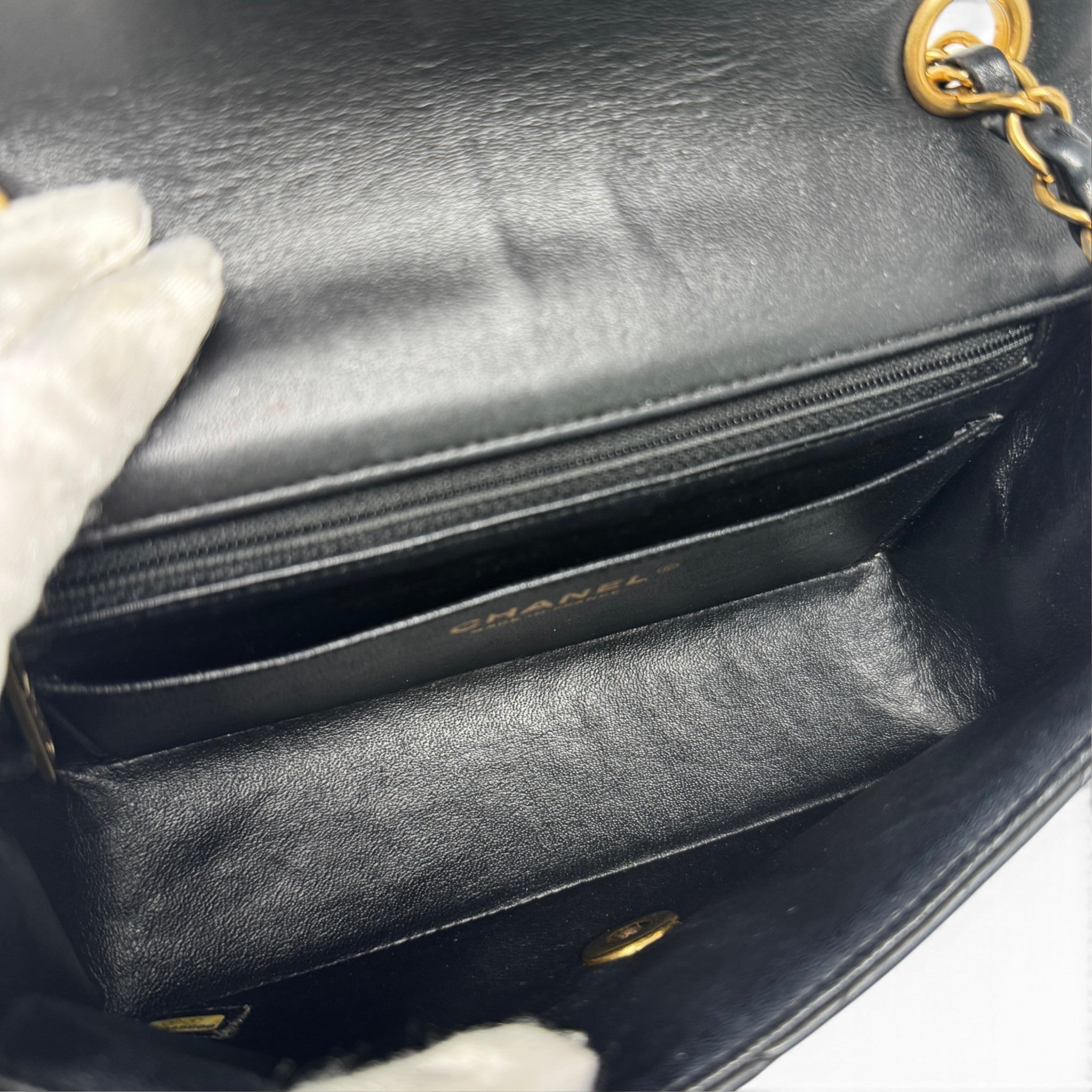Chanel Black Chevron Mini Classic Flap