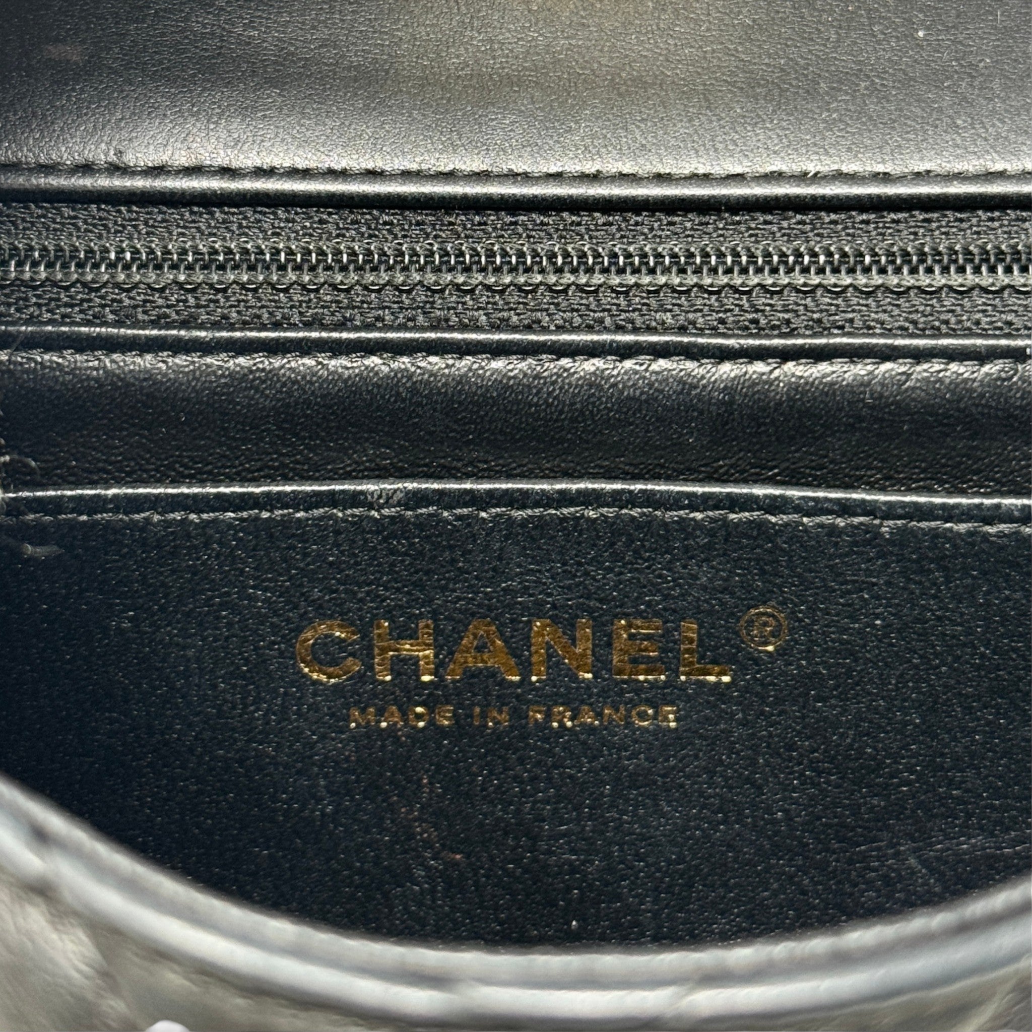 Chanel Black Chevron Mini Classic Flap