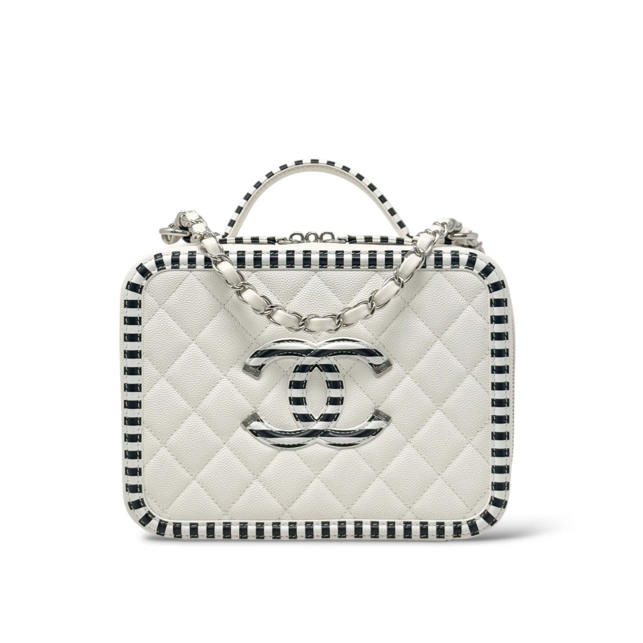 Chanel White Medium Filigree Vanity
