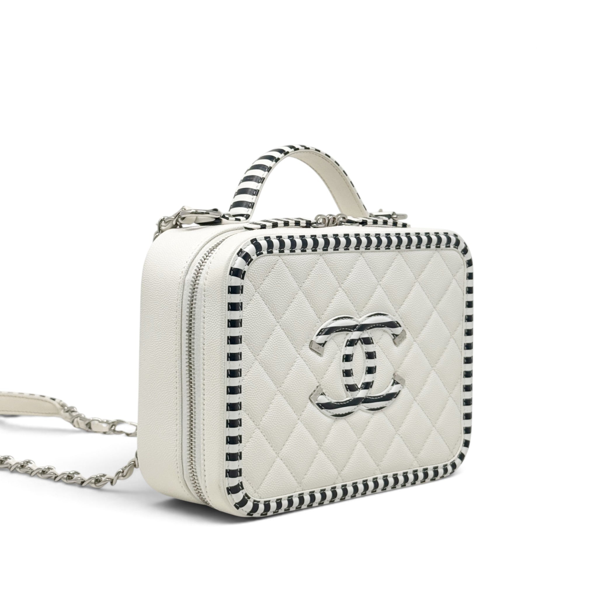 Chanel White Medium Filigree Vanity