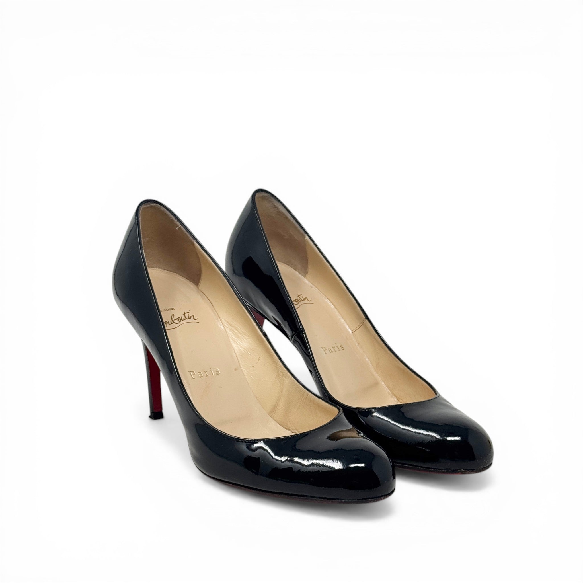 Louboutin Black Patent Simple Pumps 39