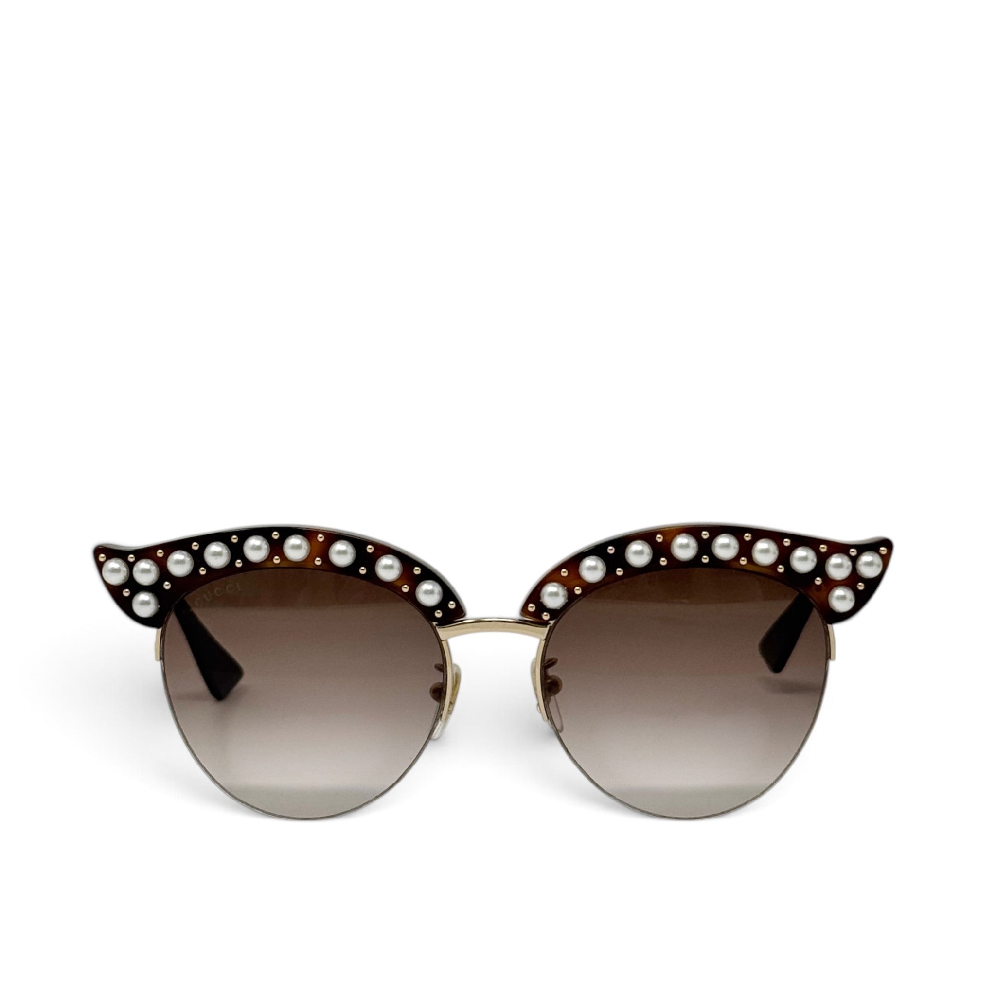 Gucci Tortoise Pearl Cat Eye Sunglasses