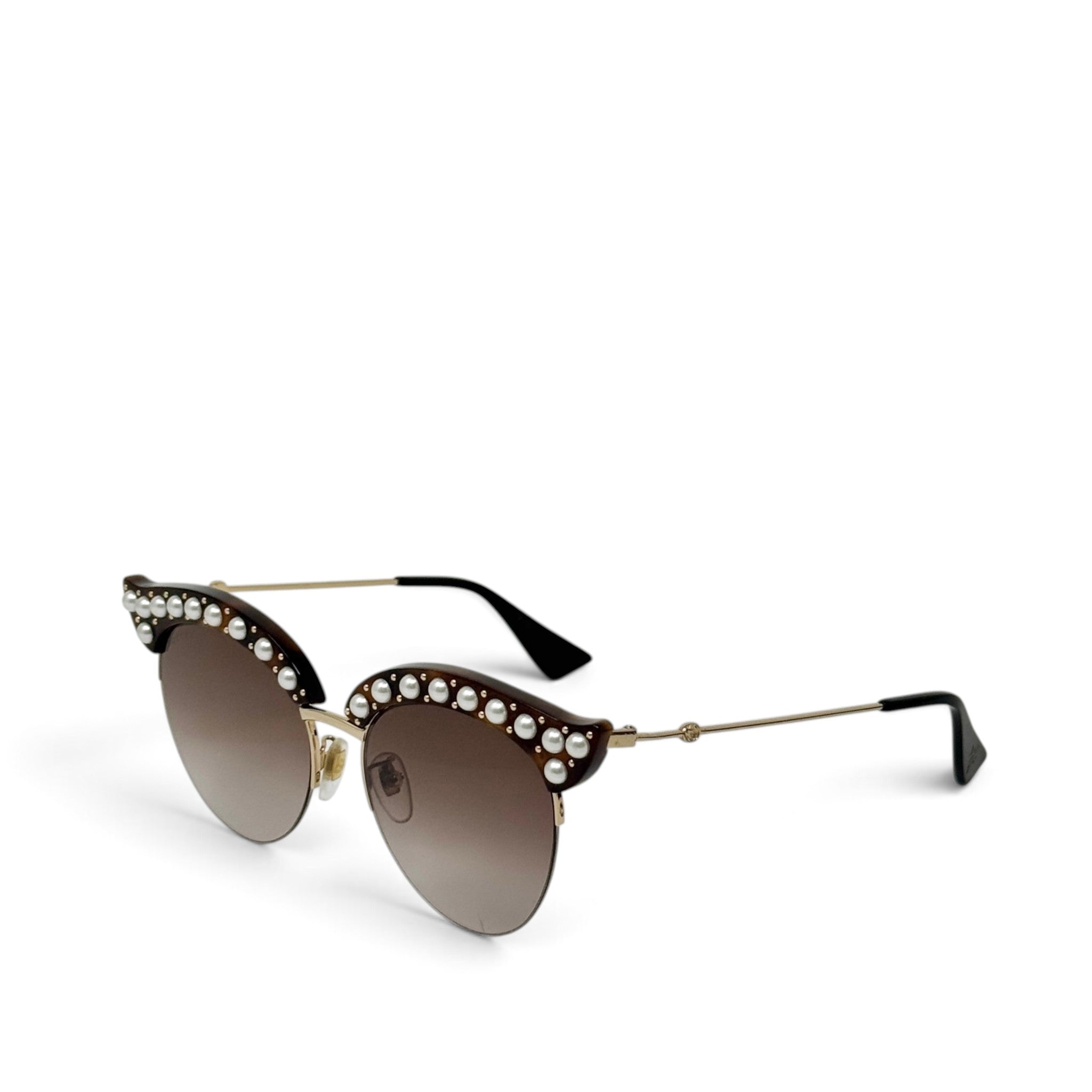 Gucci Tortoise Pearl Cat Eye Sunglasses