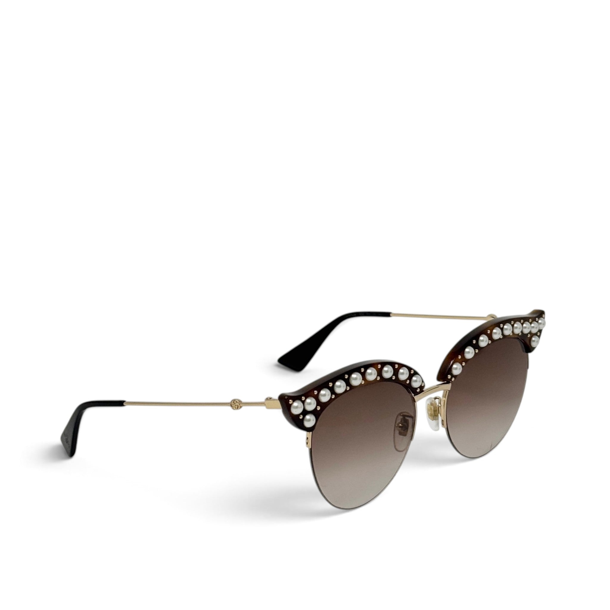 Gucci Tortoise Pearl Cat Eye Sunglasses