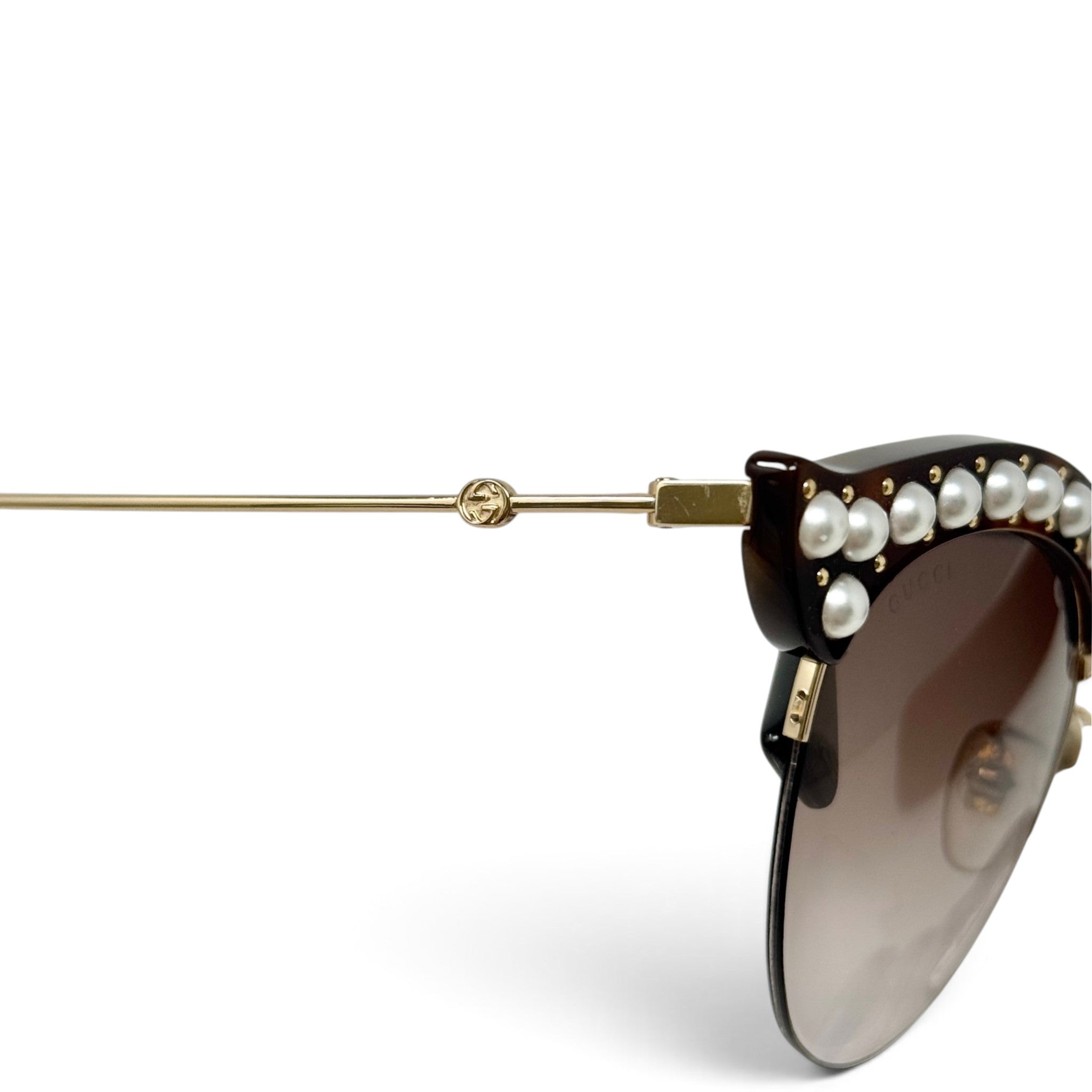 Gucci Tortoise Pearl Cat Eye Sunglasses