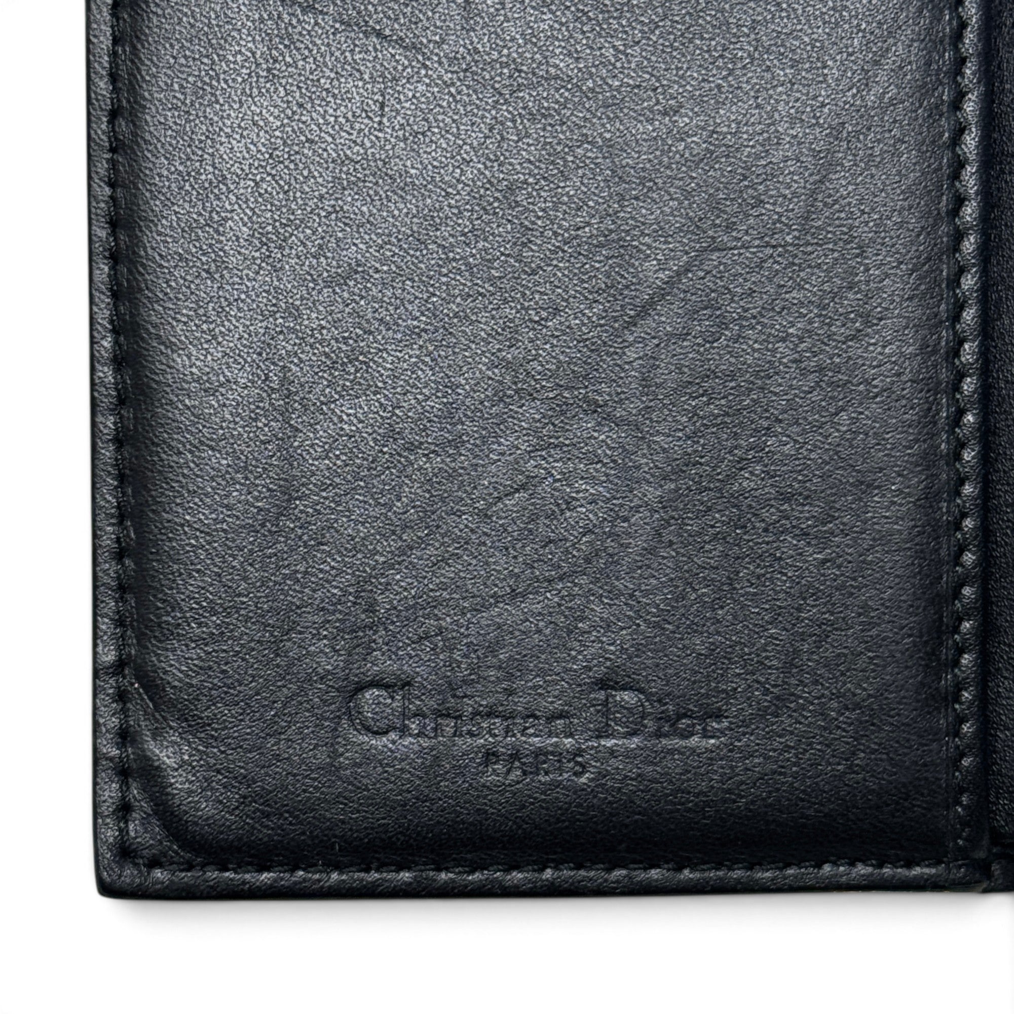 Dior Black Patent Lady Dior Compact Wallet