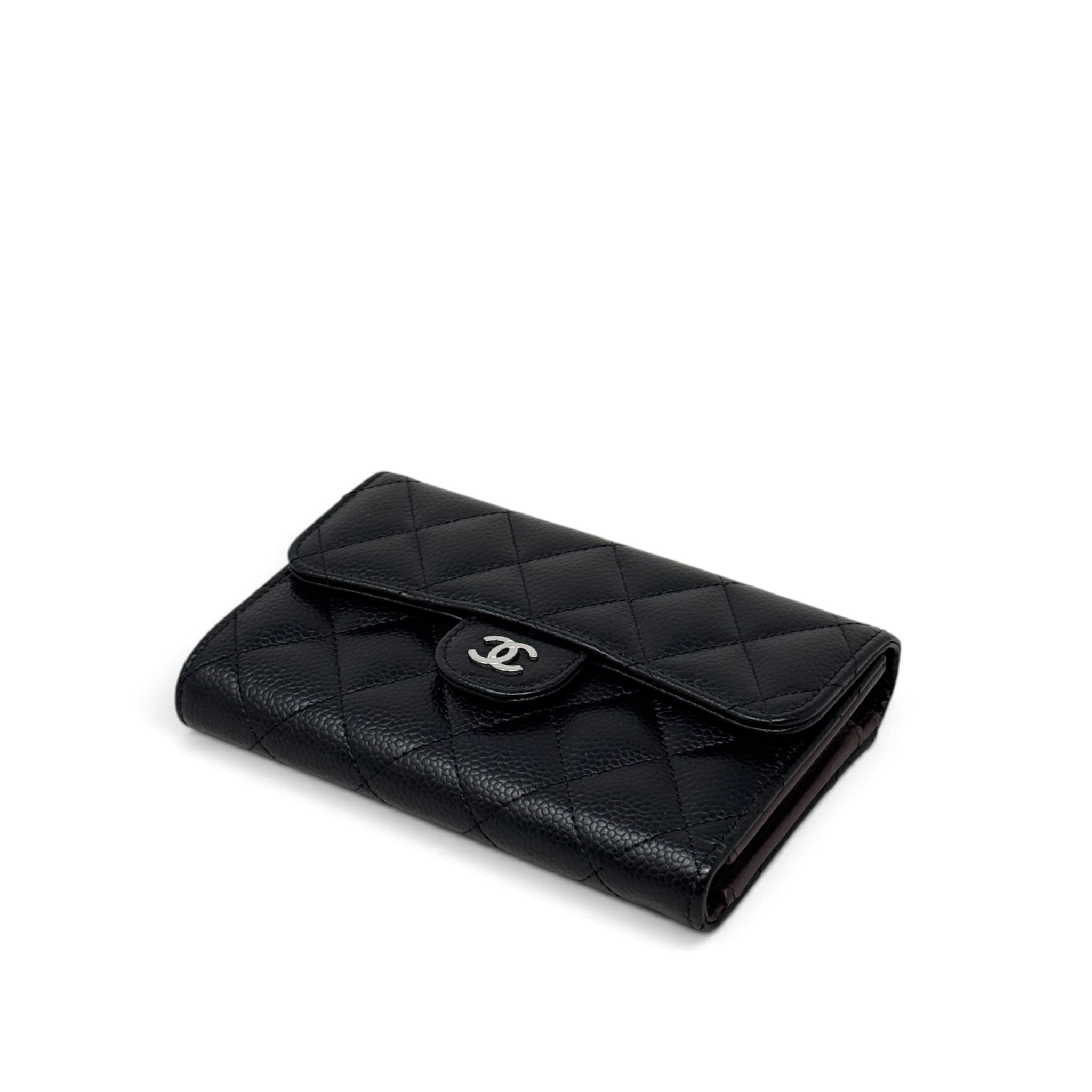 Chanel Black Caviar Classic Flap Wallet