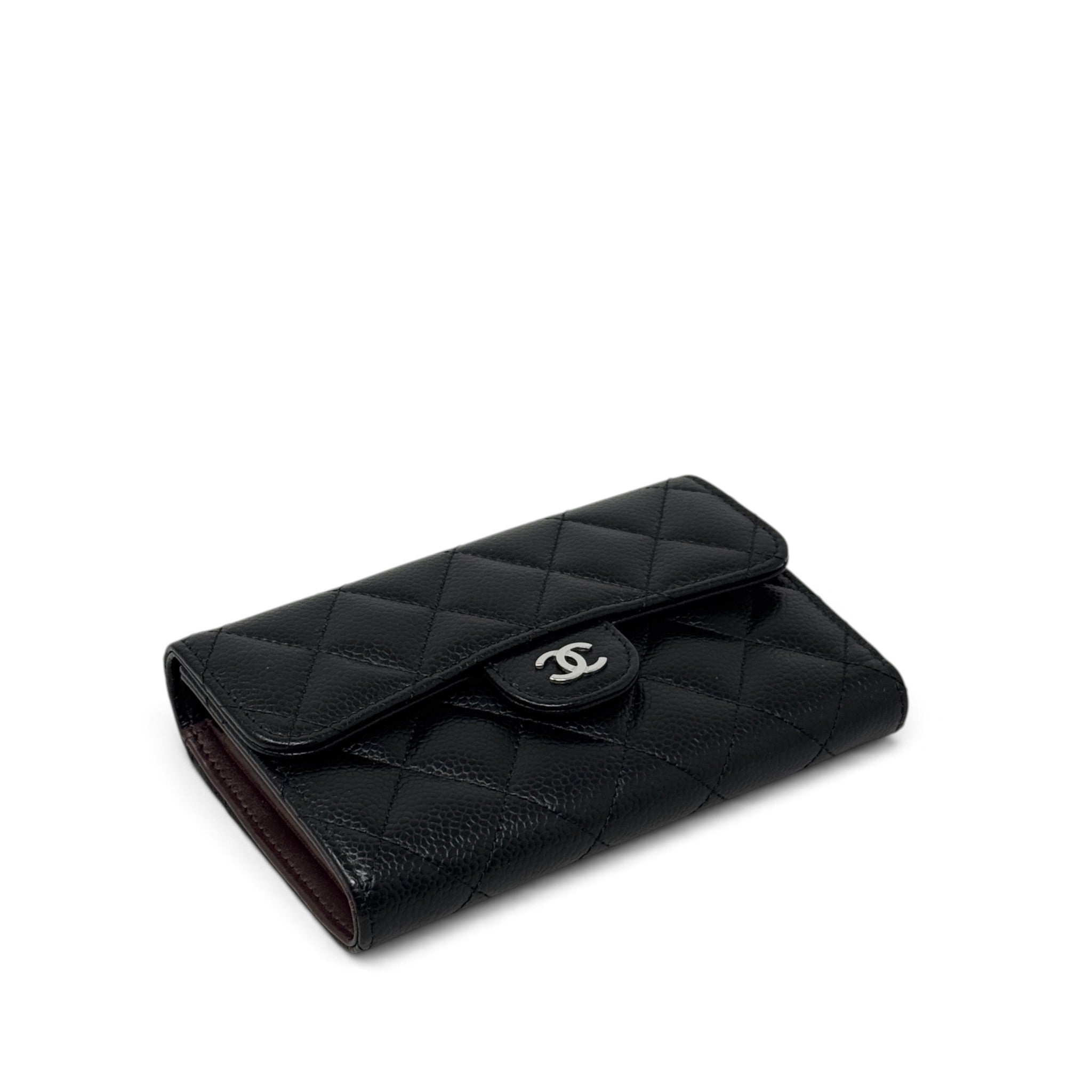 Chanel Black Caviar Classic Flap Wallet