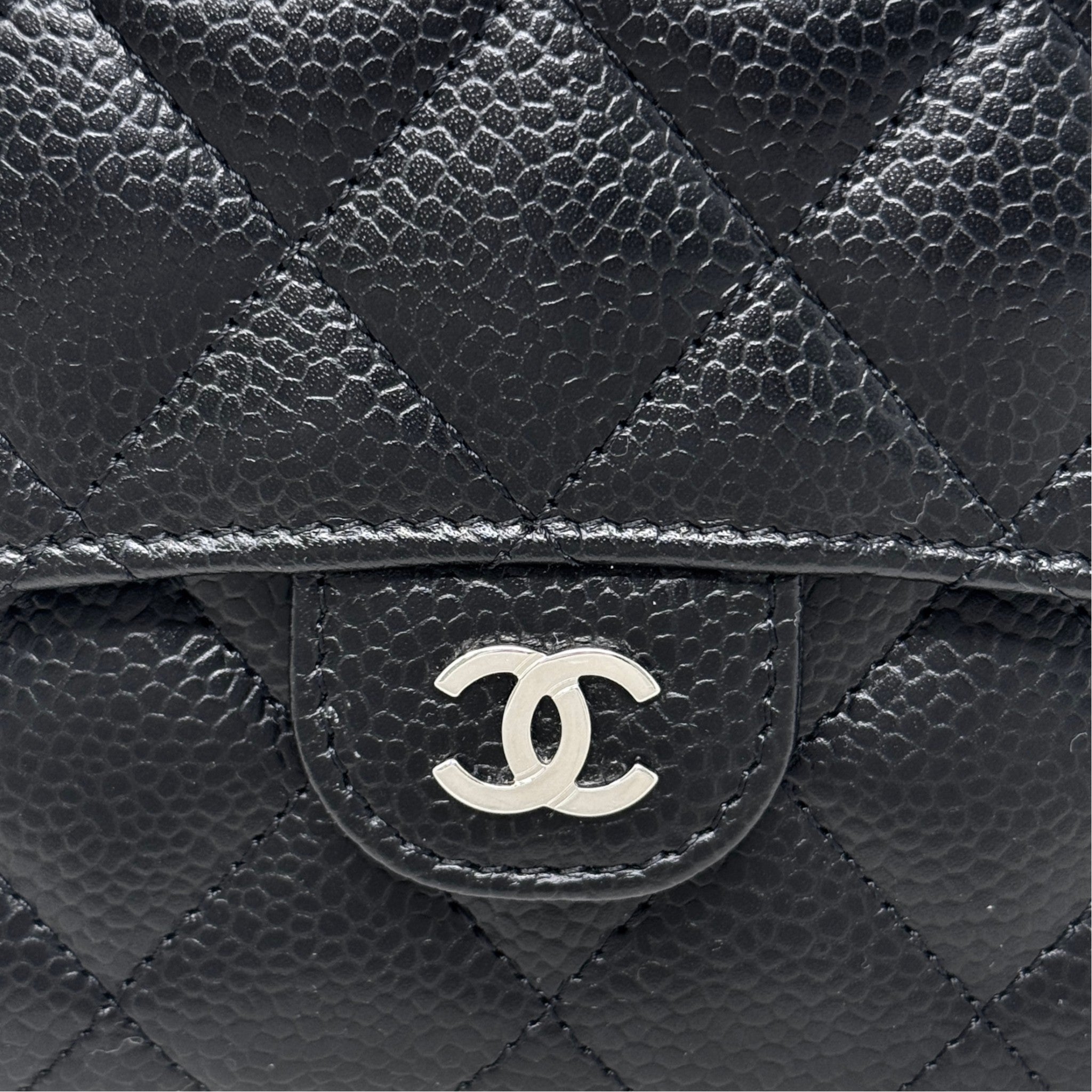 Chanel Black Caviar Classic Flap Wallet