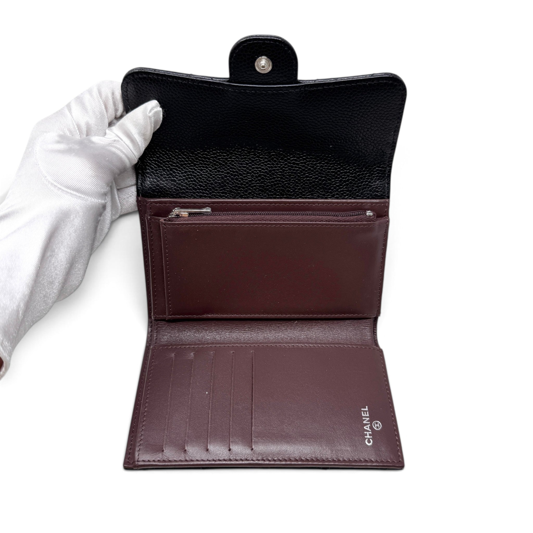 Chanel Black Caviar Classic Flap Wallet