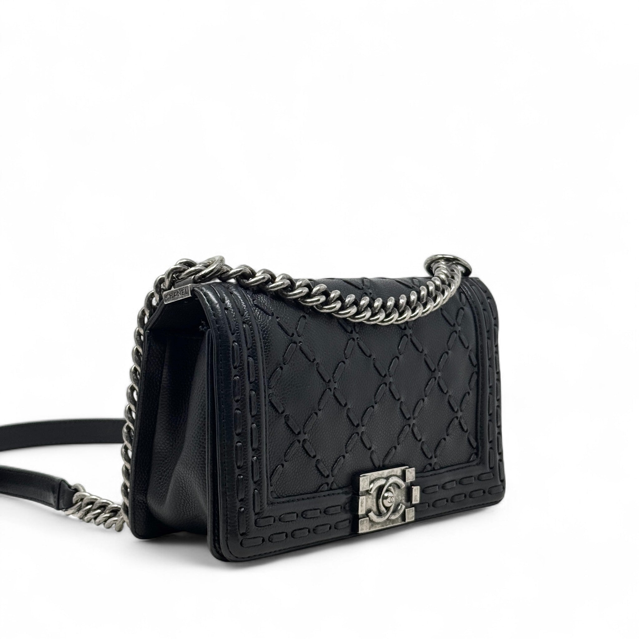 Chanel Black Medium Whipstitch Boy Bag