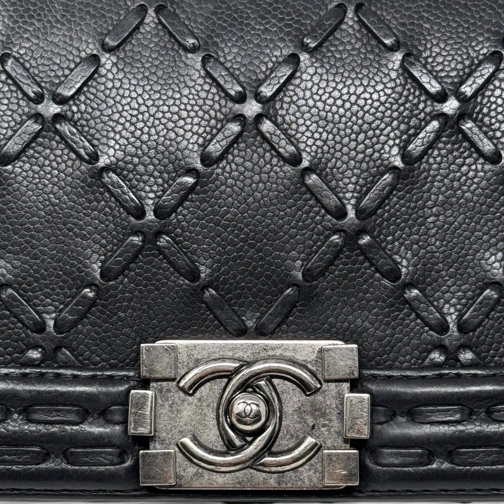 Chanel Black Medium Whipstitch Boy Bag