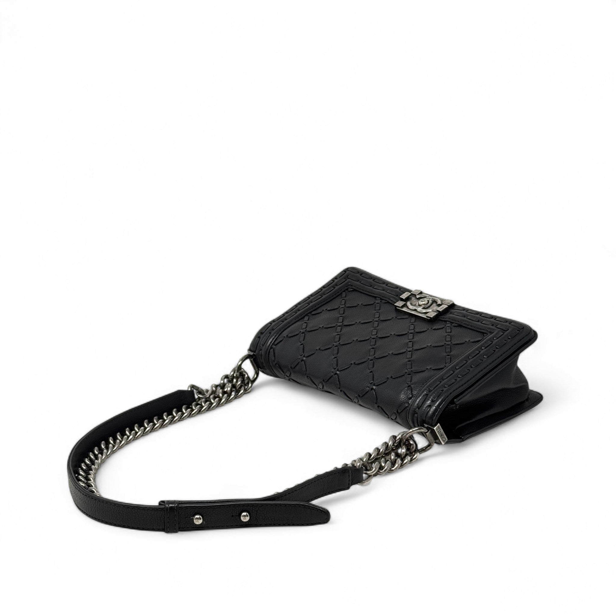 Chanel Black Medium Whipstitch Boy Bag