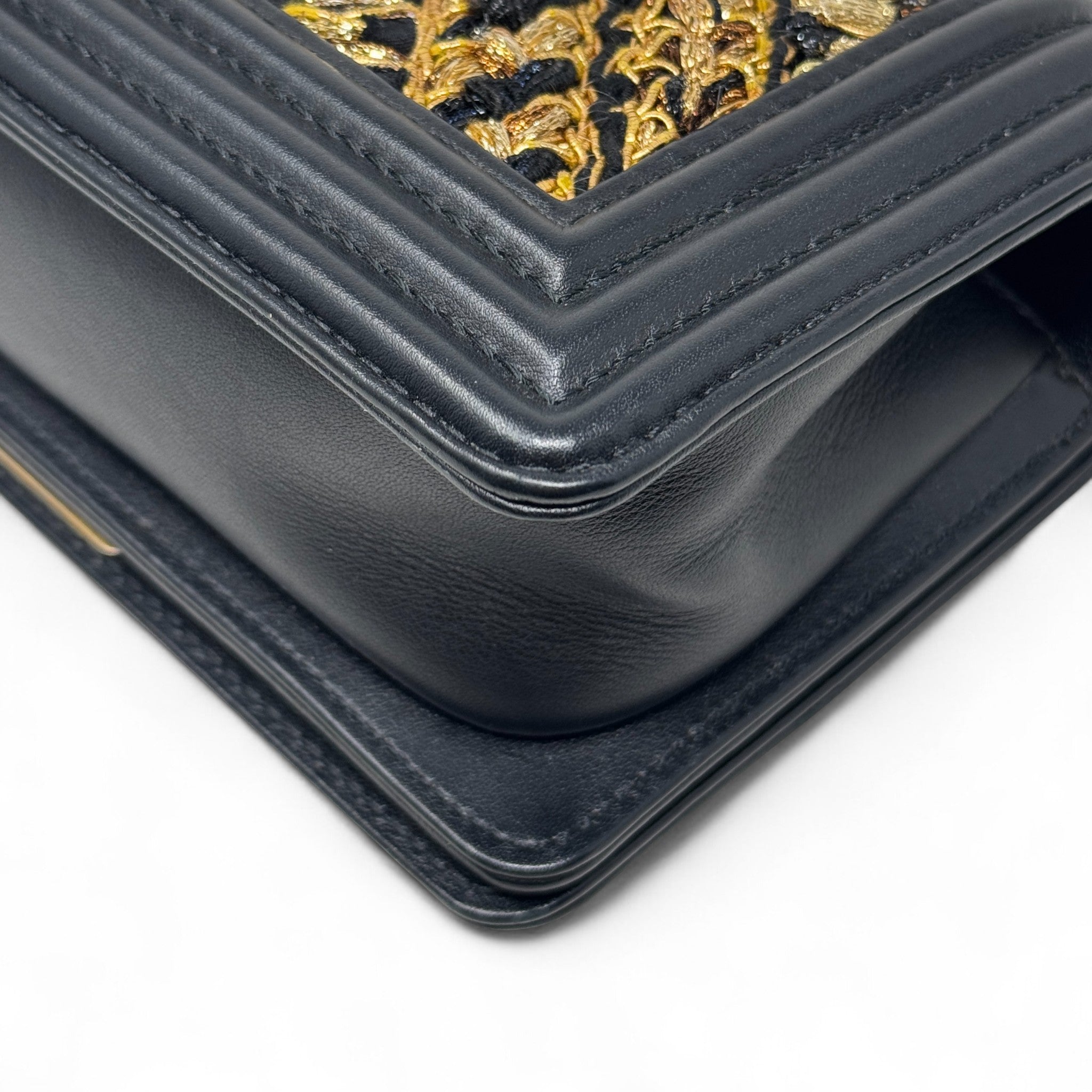 Chanel Black Tweed Small Boy Bag