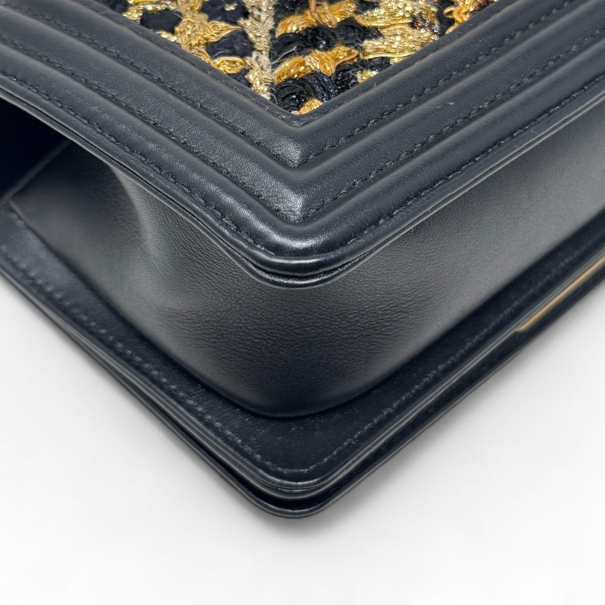 Chanel Black Tweed Small Boy Bag