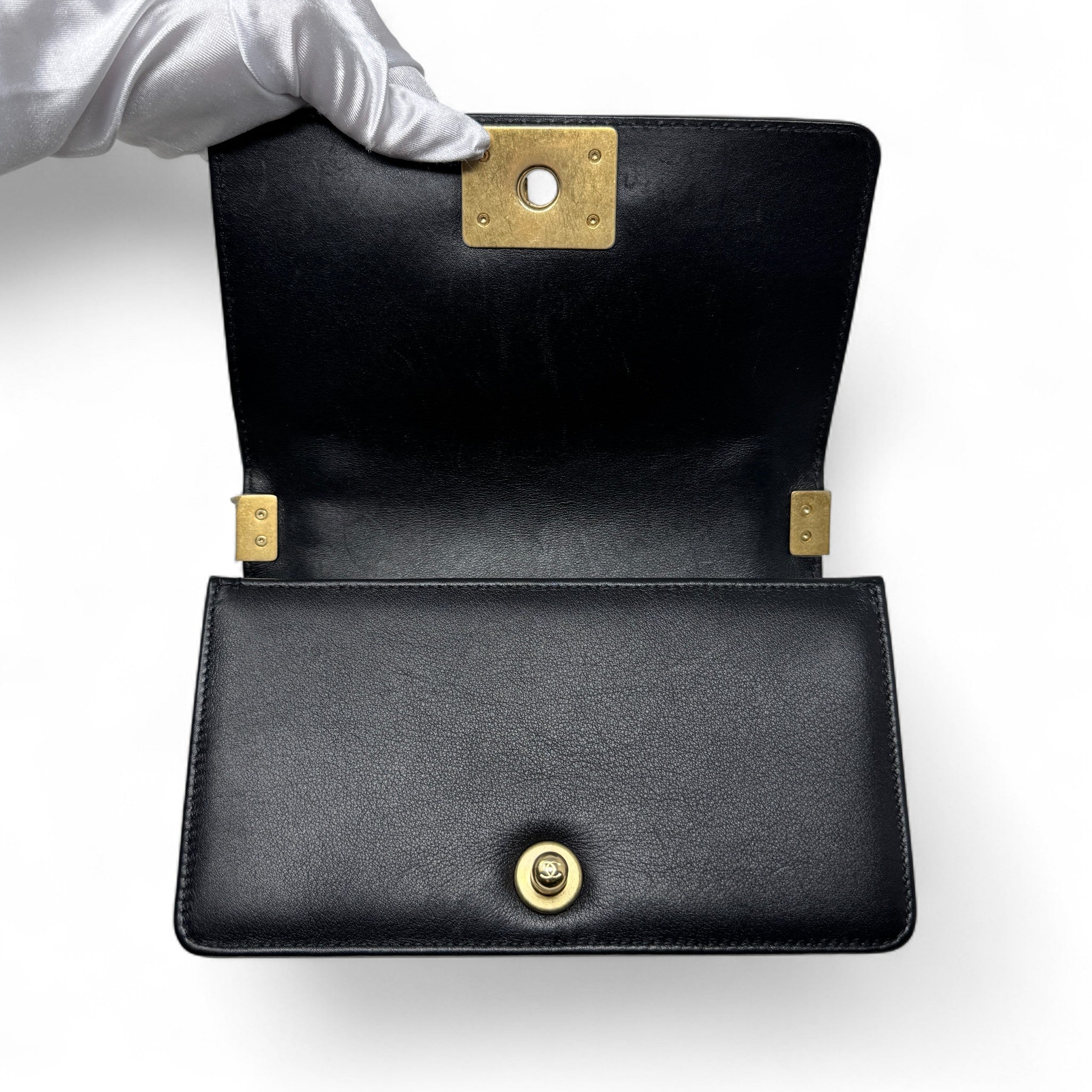 Chanel Black Tweed Small Boy Bag