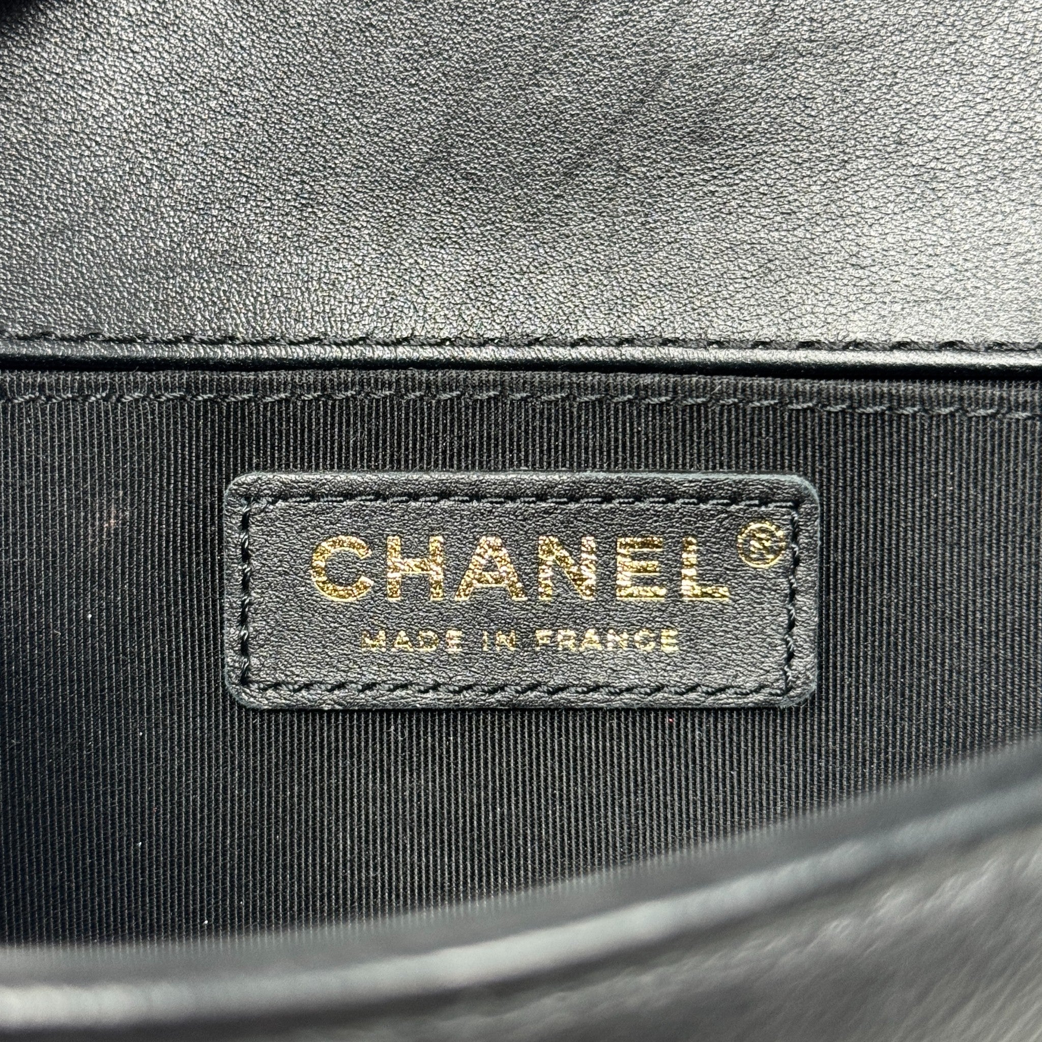 Chanel Black Tweed Small Boy Bag