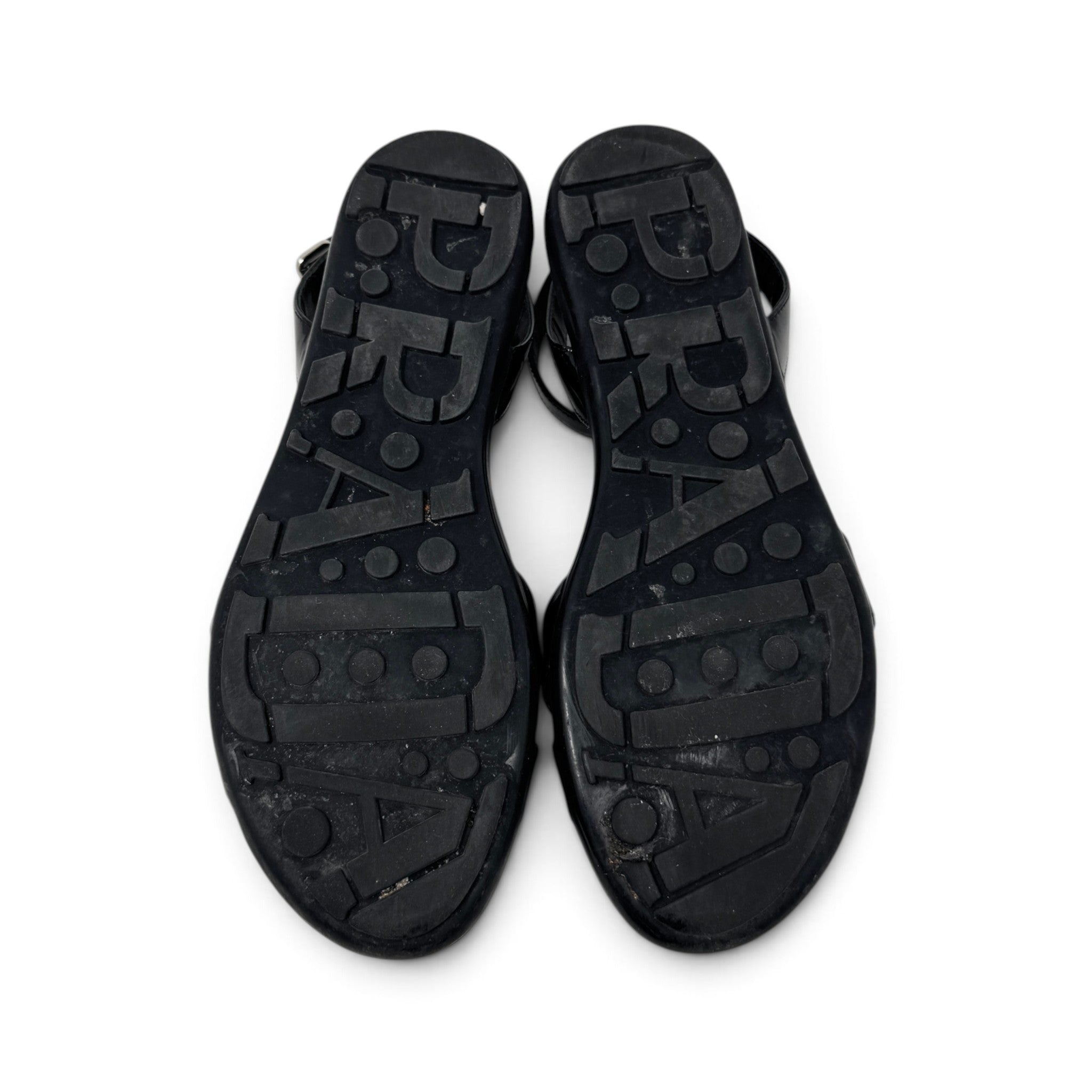 Prada Black Crisscross Flat Sandals 36.5
