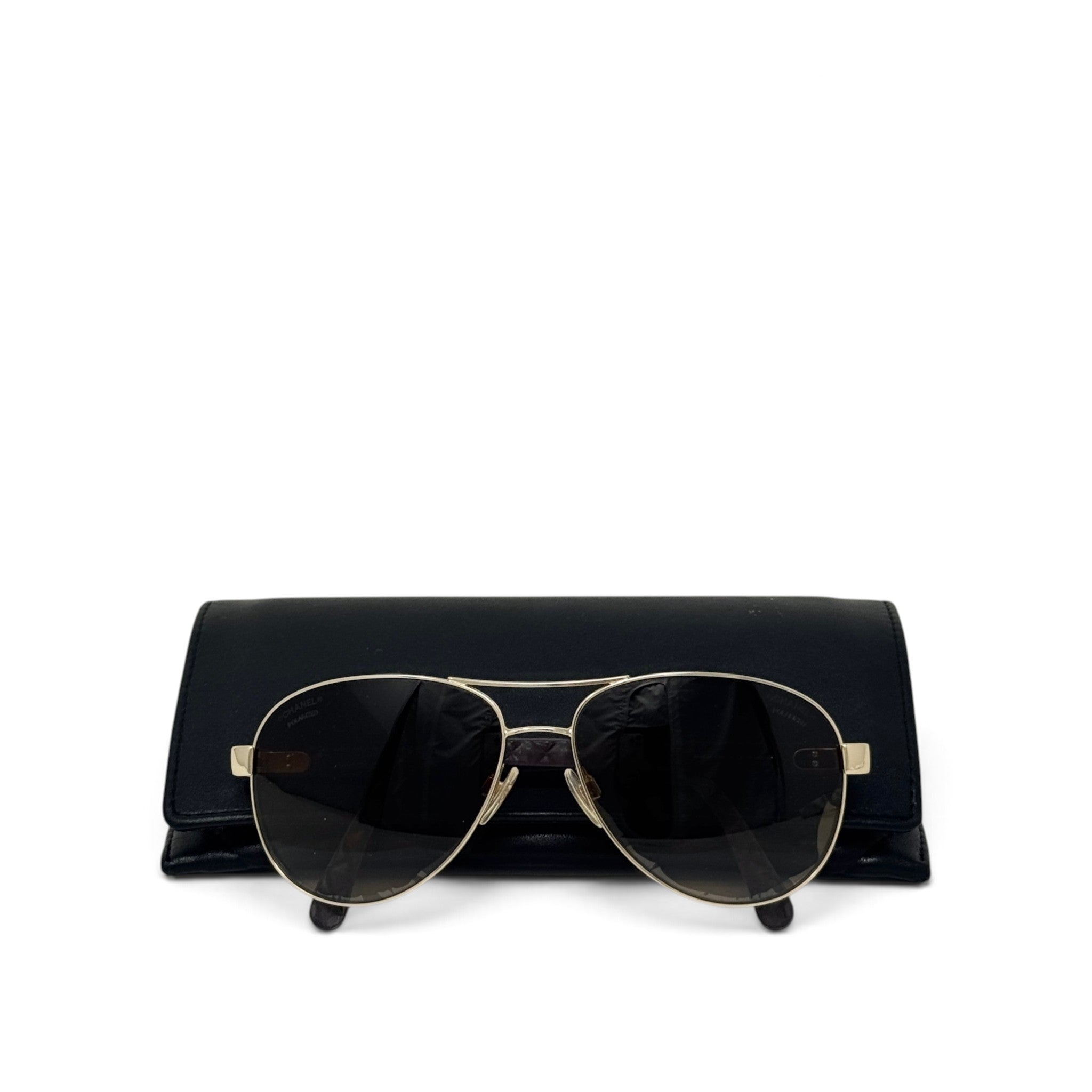 Chanel Brown Aviator Sunglasses 4204-Q