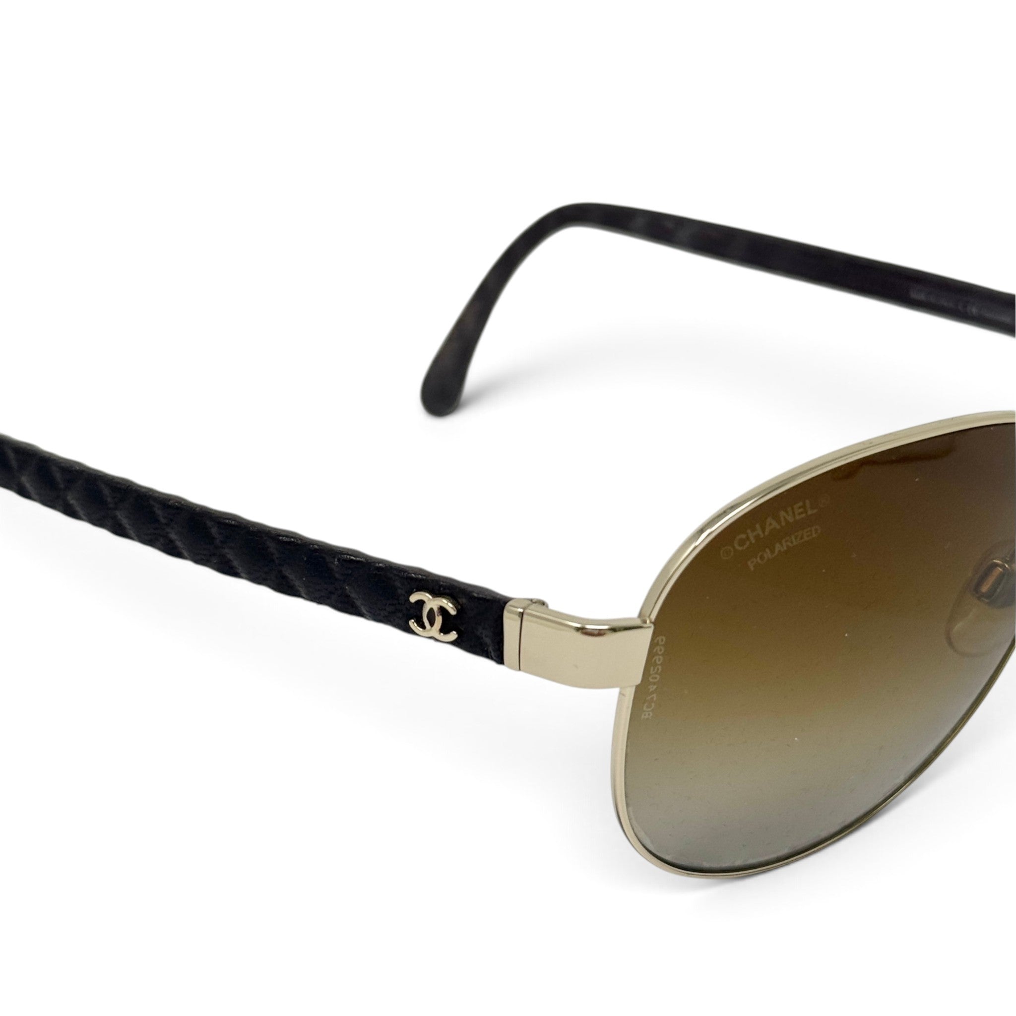 Chanel Brown Aviator Sunglasses 4204-Q