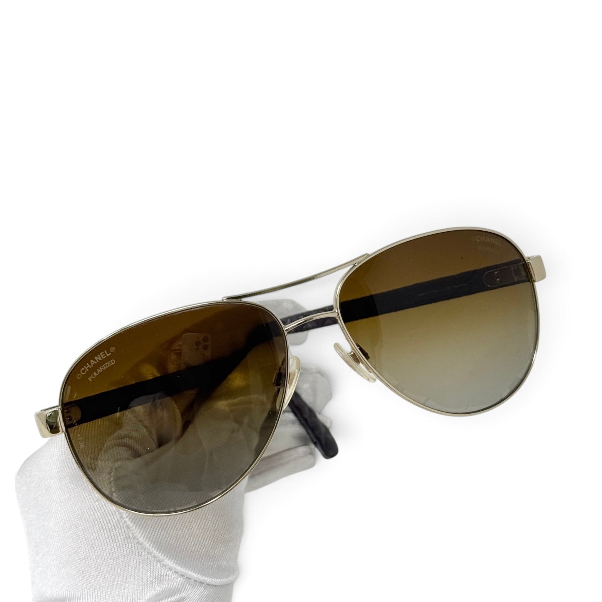 Chanel Brown Aviator Sunglasses 4204-Q