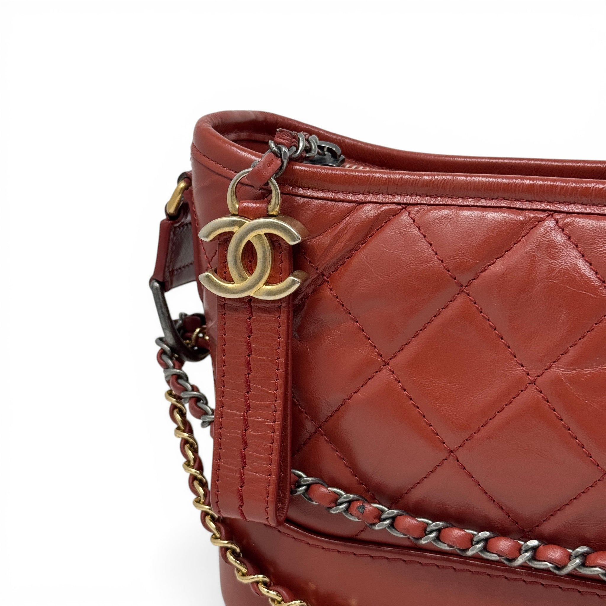 Chanel Red Small Gabrielle Hobo