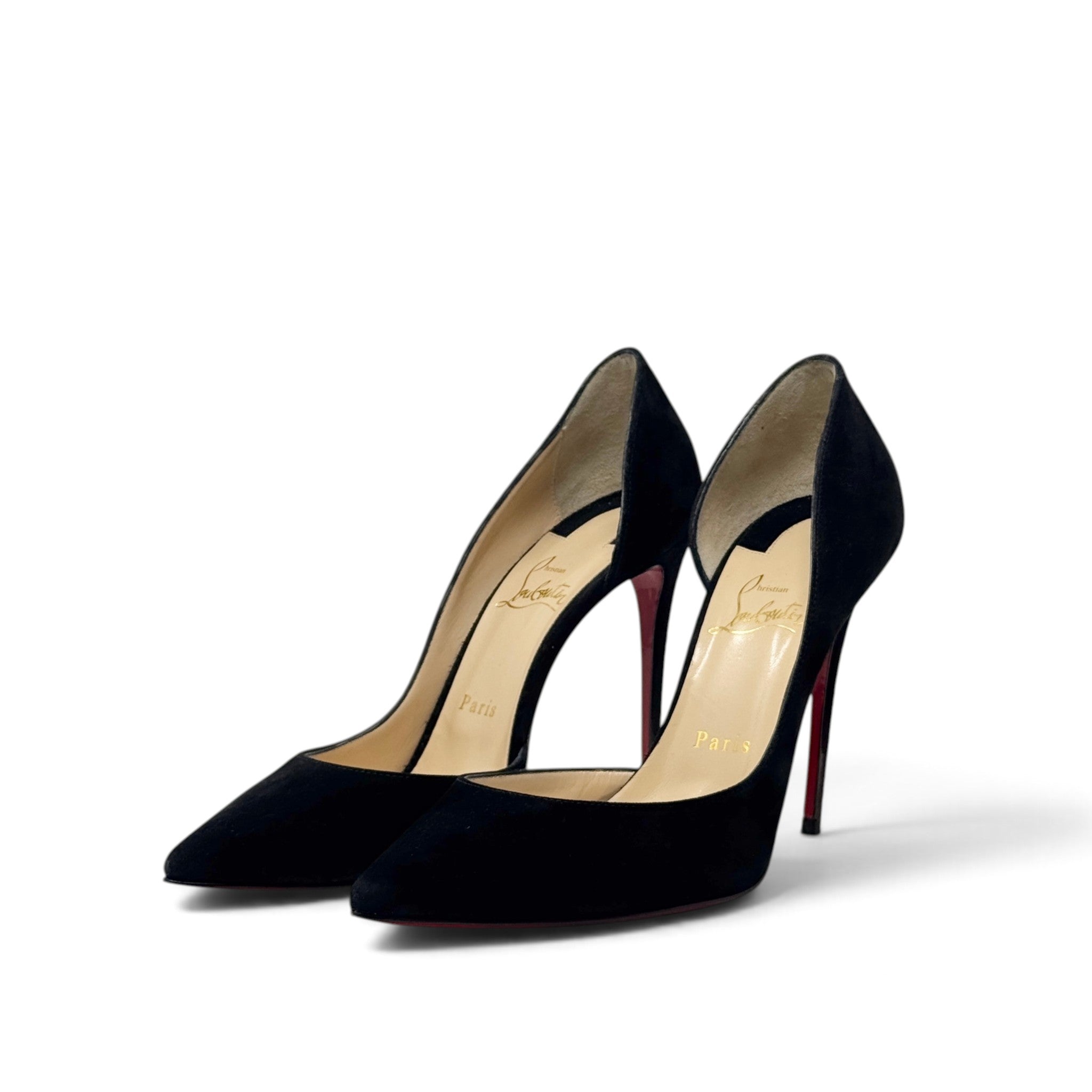 Louboutin Black Suede Iriza Pumps 38.5