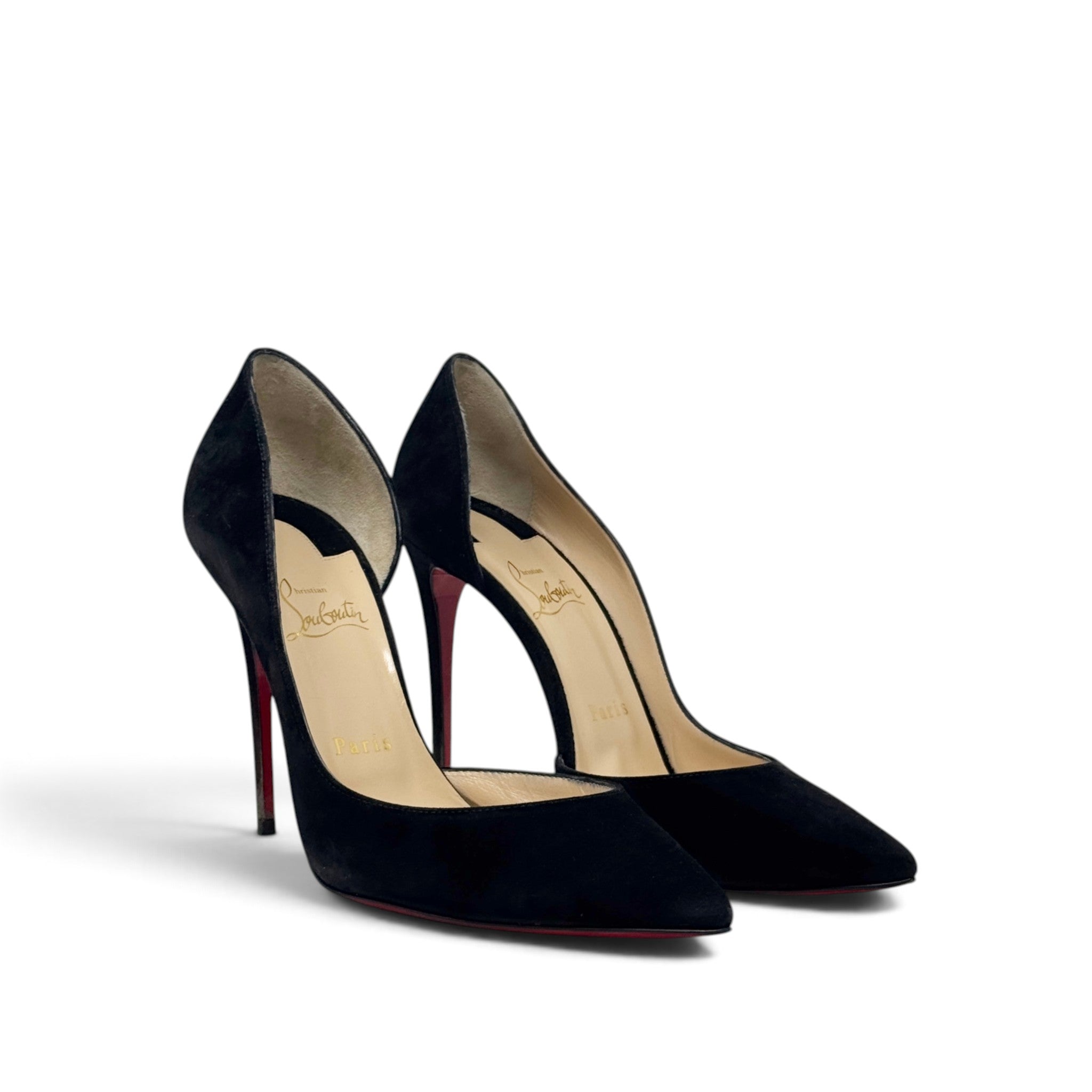 Louboutin Black Suede Iriza Pumps 38.5