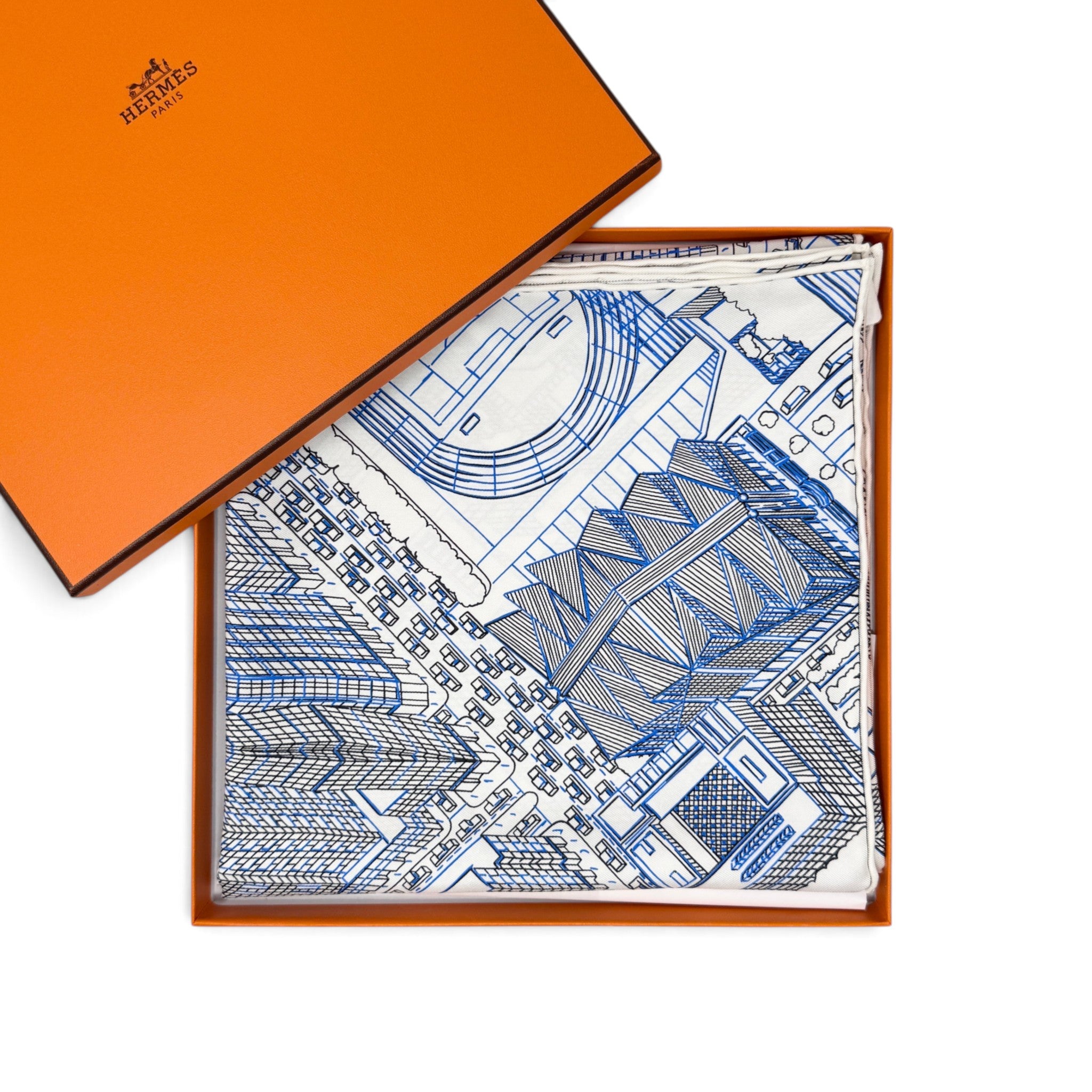Hermes Pantin City Silk Scarf 90