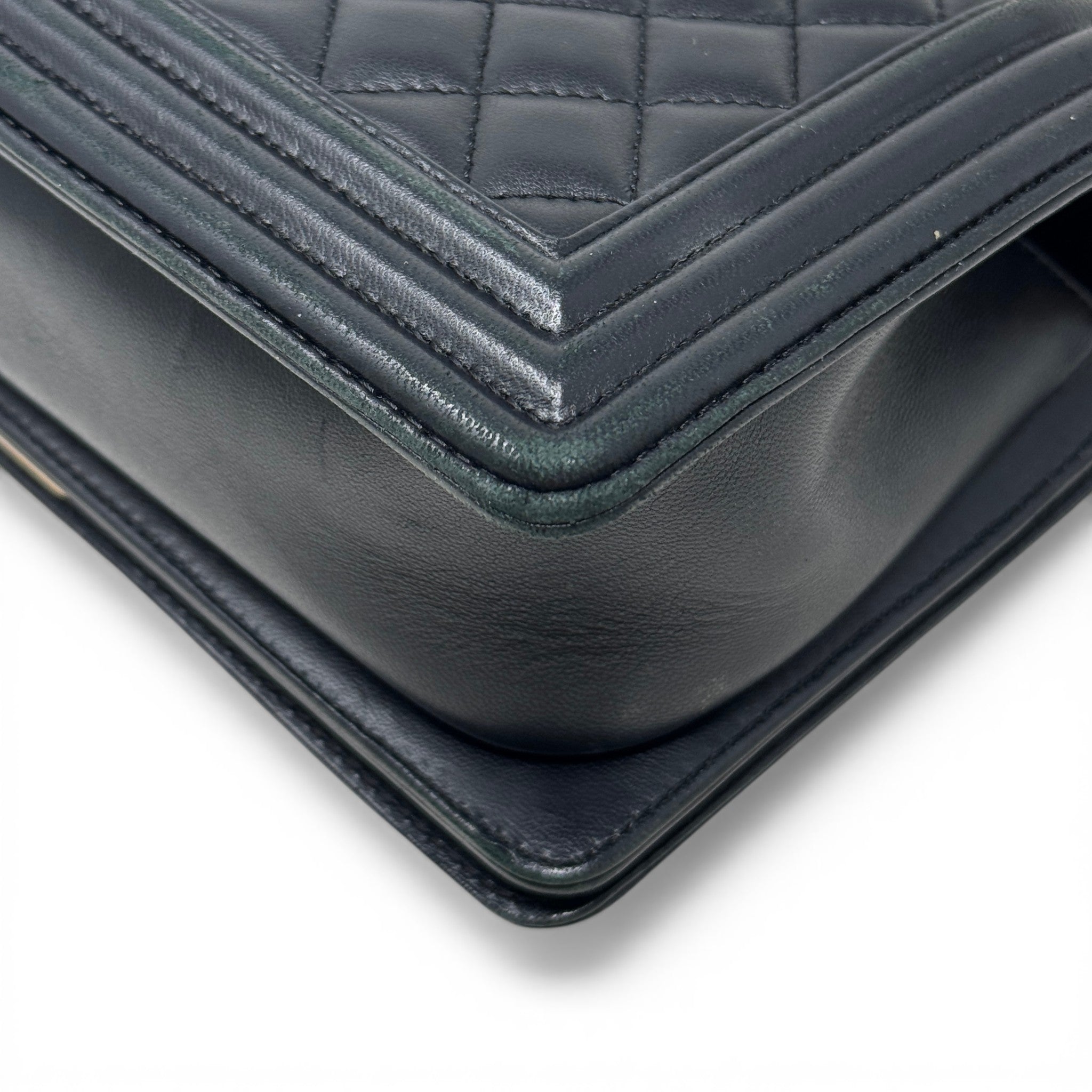 Chanel Black Lambskin Medium Boy Bag