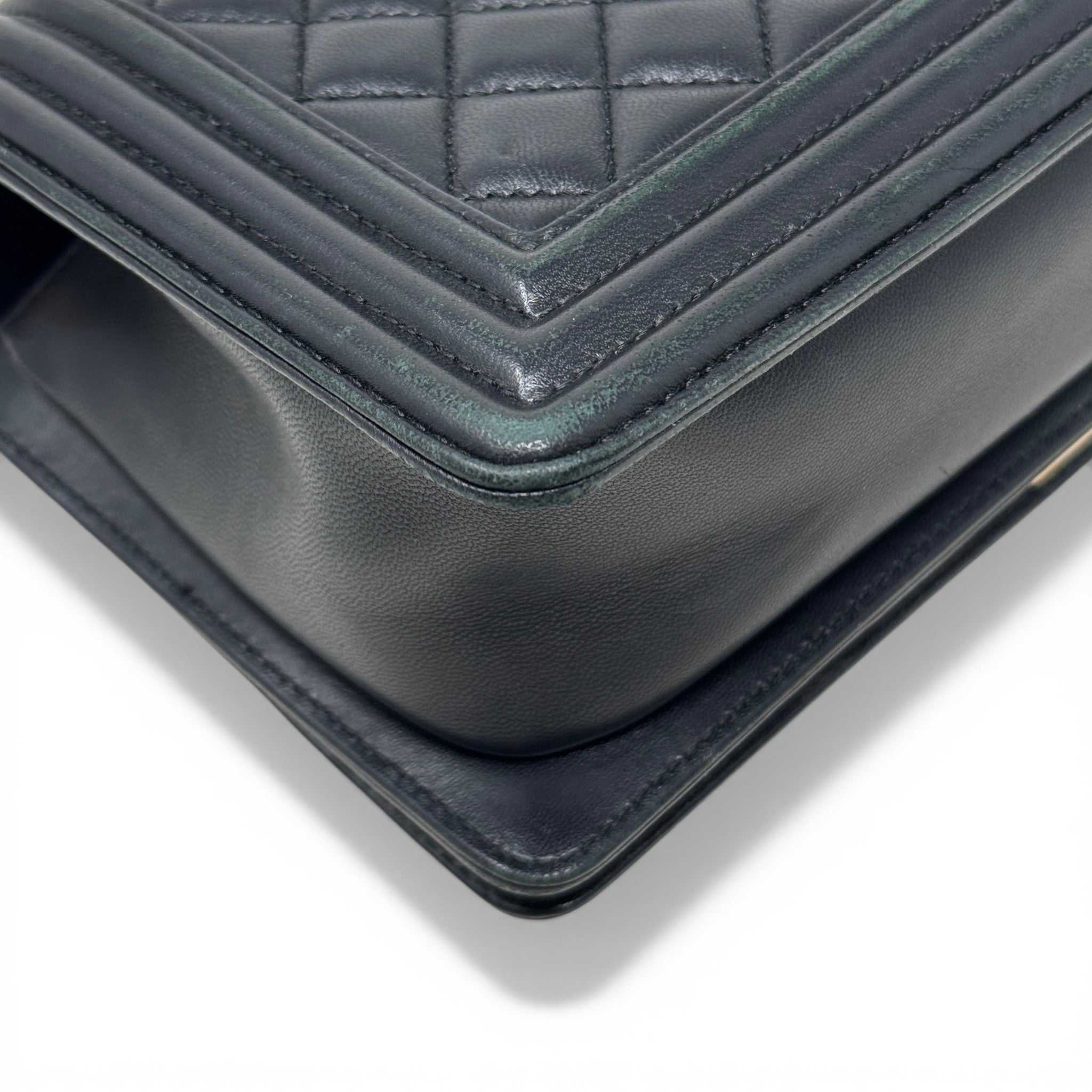 Chanel Black Lambskin Medium Boy Bag