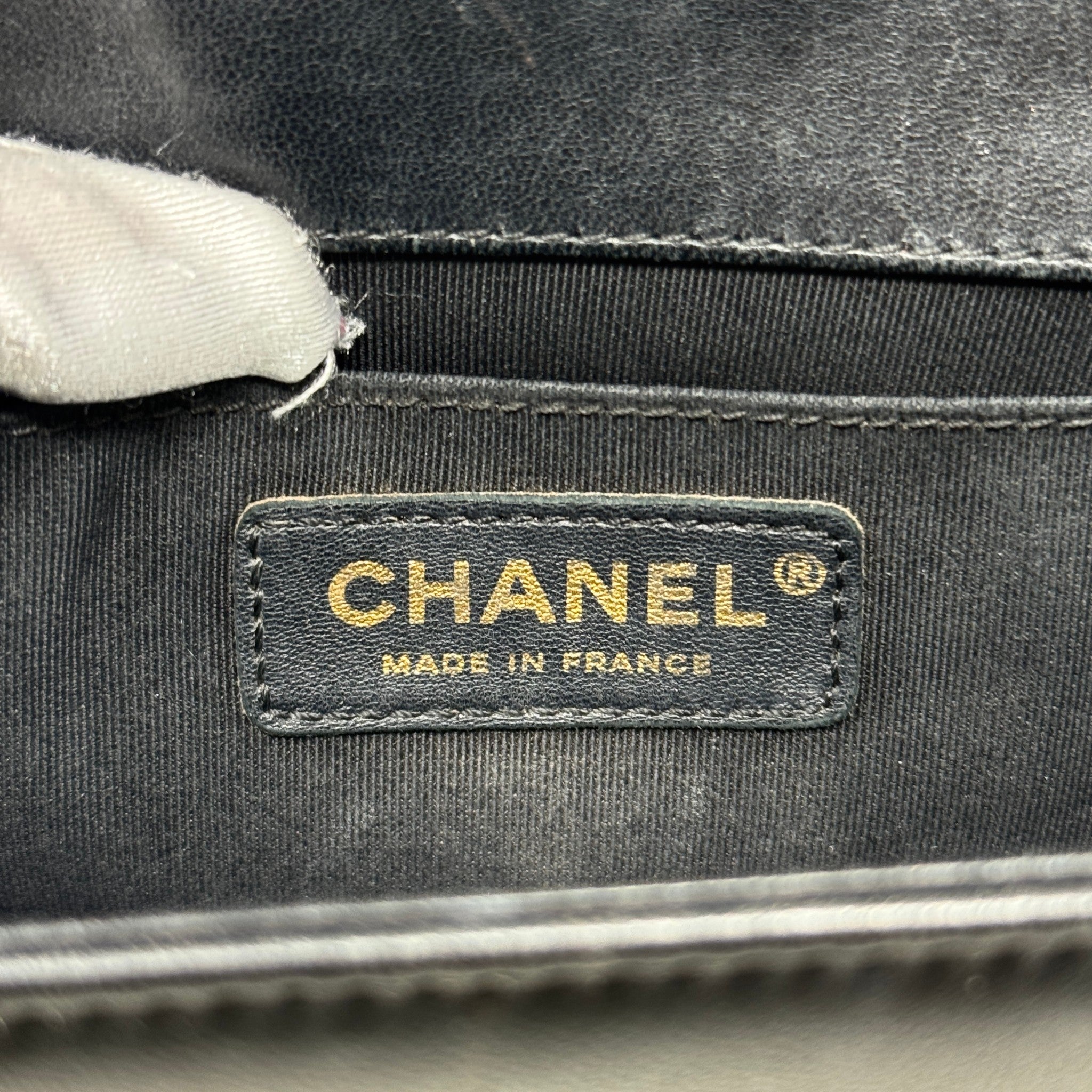 Chanel Black Lambskin Medium Boy Bag