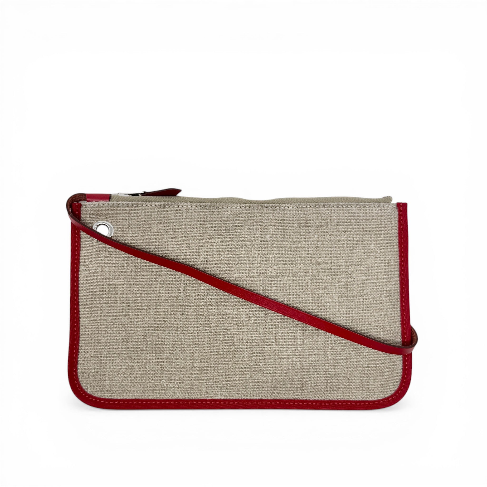 Hermes Rouge Piment H Vibration Toile Herbag Zip 31