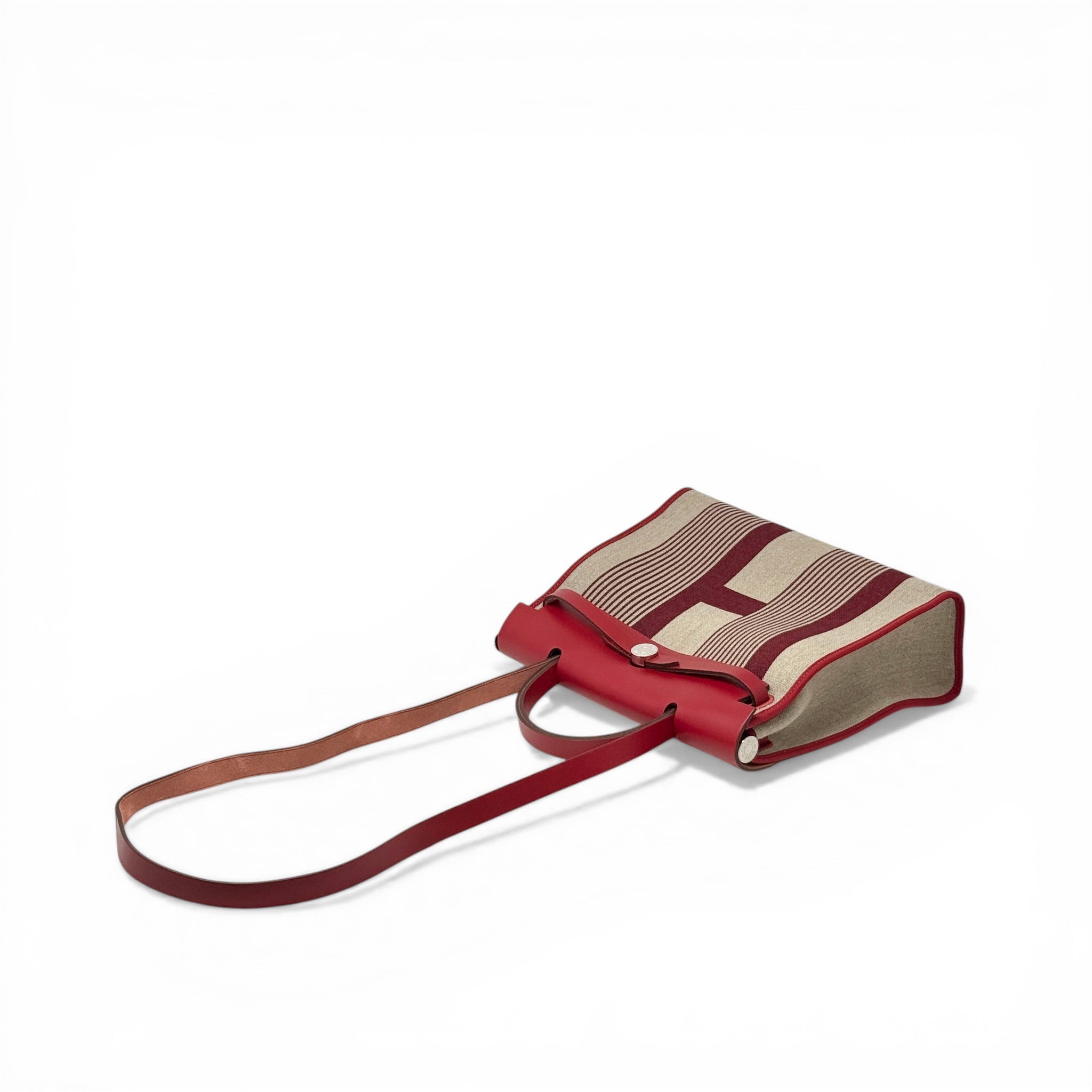 Hermes Rouge Piment H Vibration Toile Herbag Zip 31