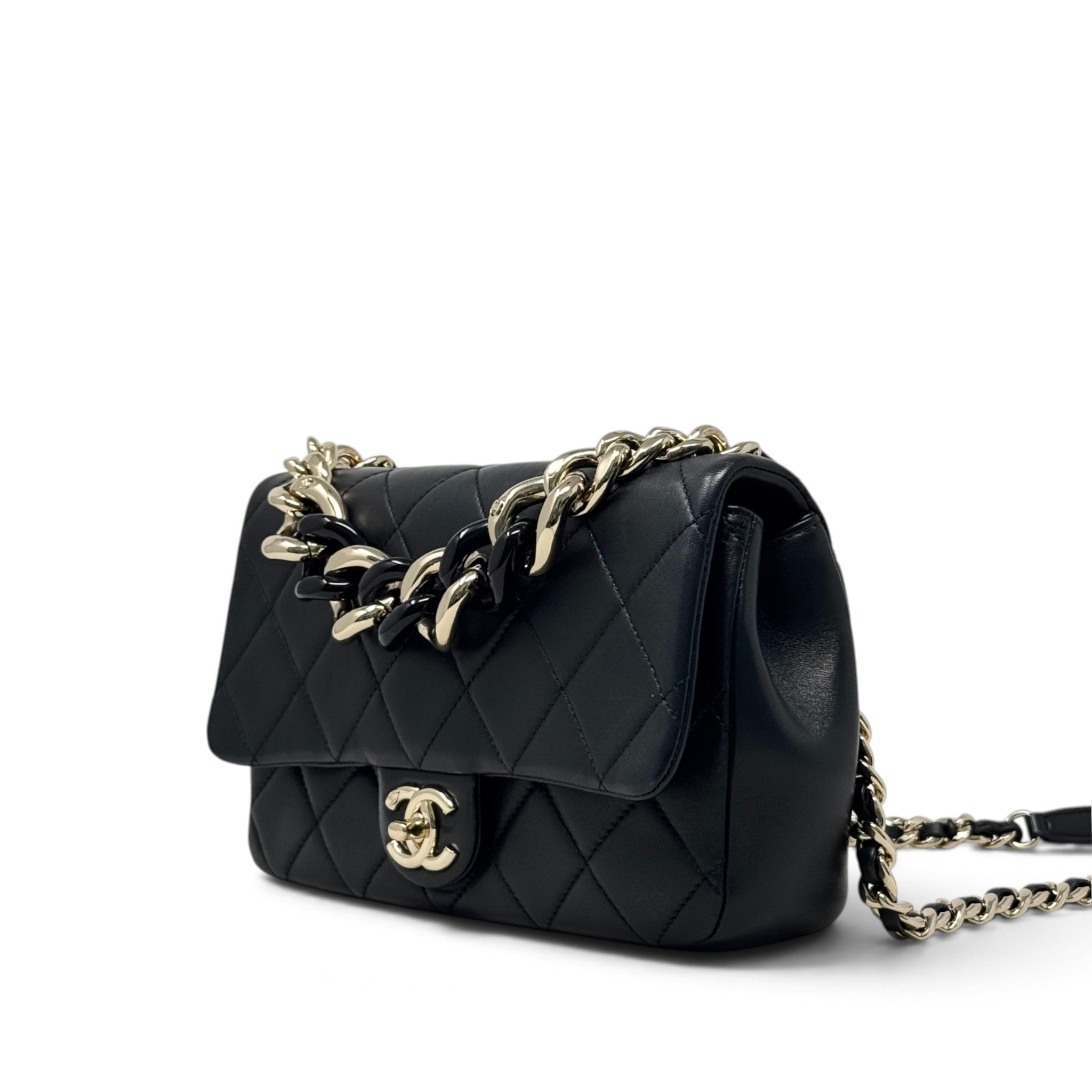 Chanel Black Elegant Chain Flap Bag