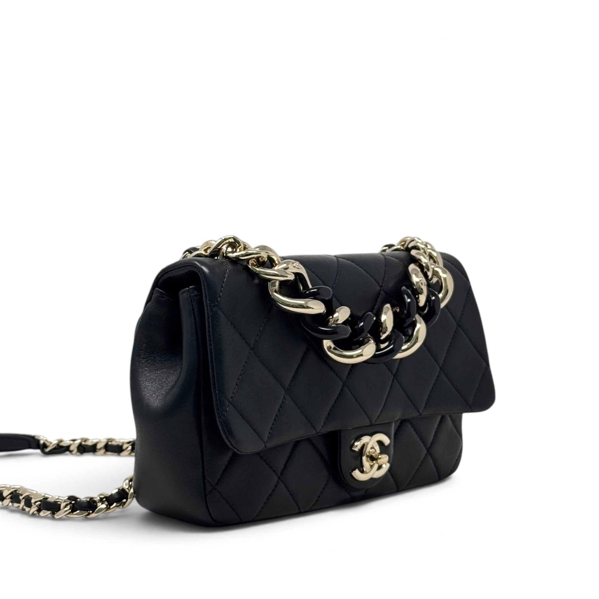 Chanel Black Elegant Chain Flap Bag