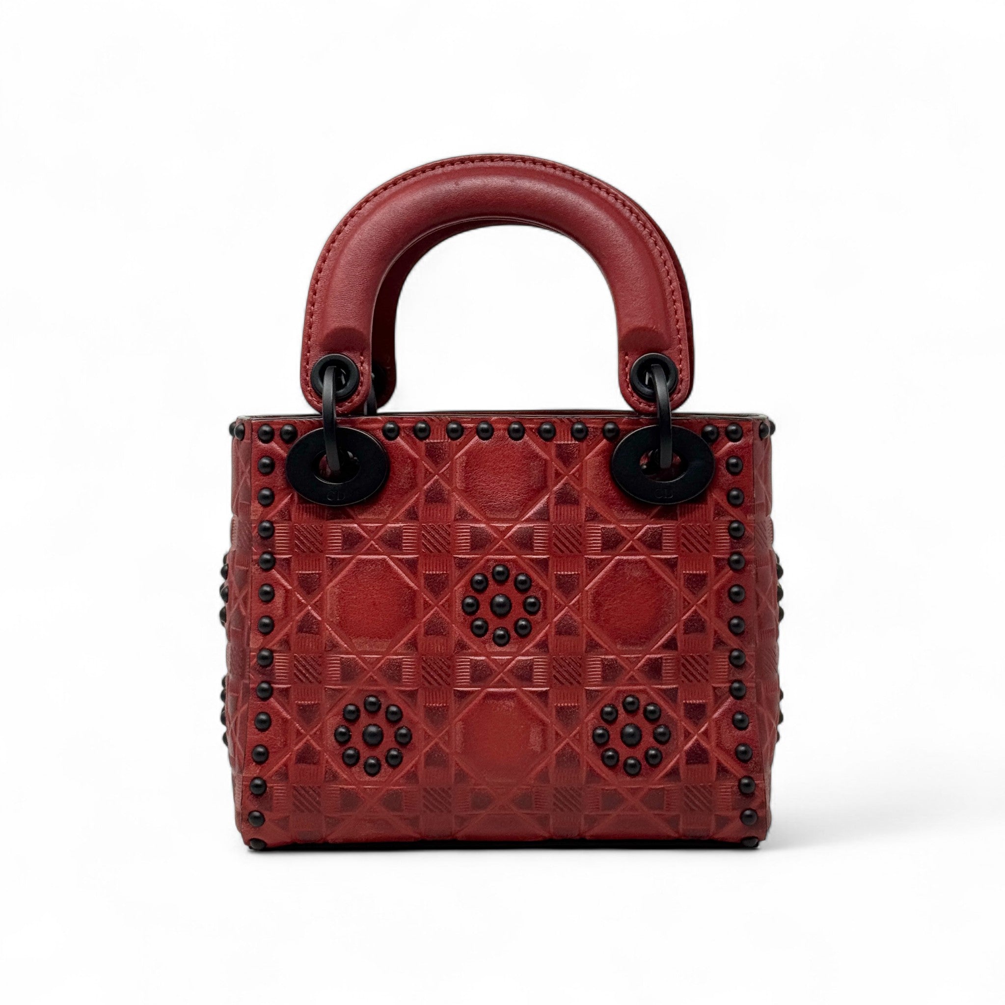 Dior Red Studded Mini Supple Lady Dior