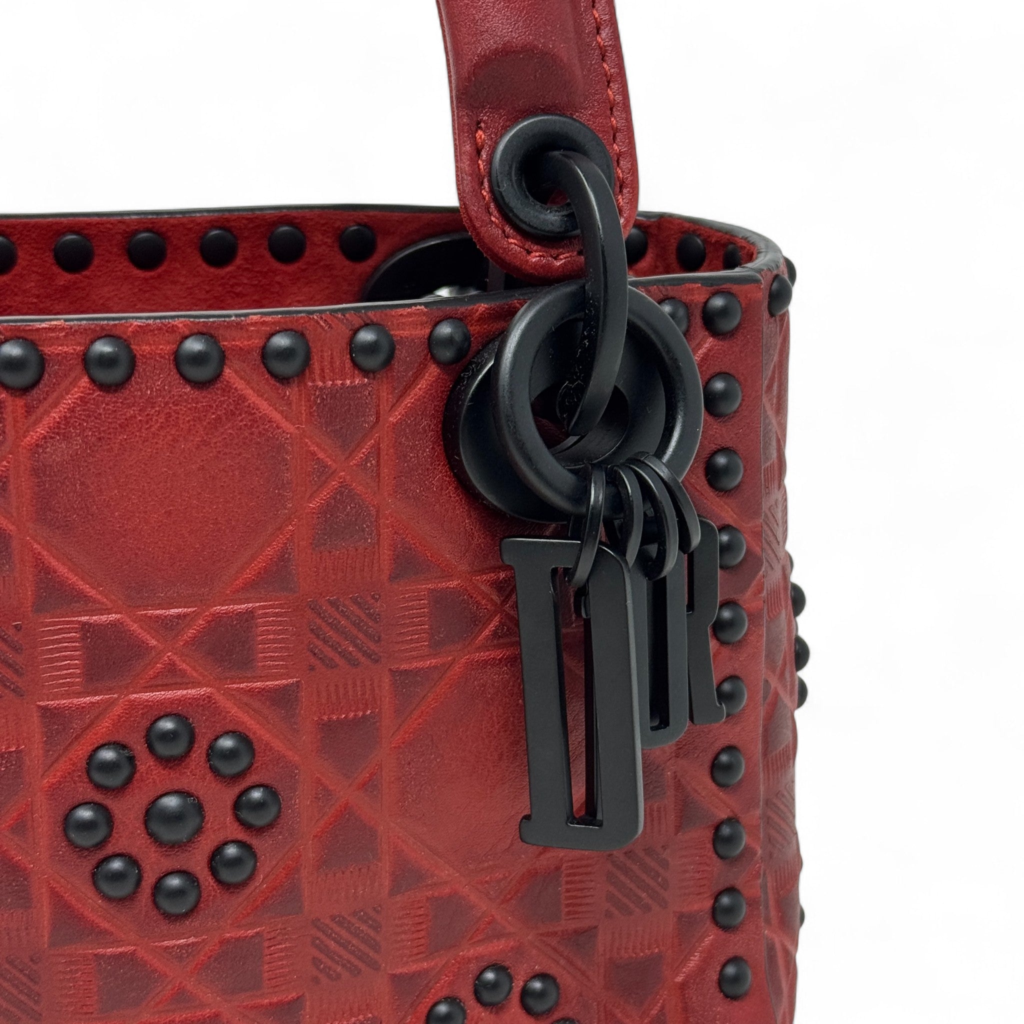 Dior Red Studded Mini Supple Lady Dior