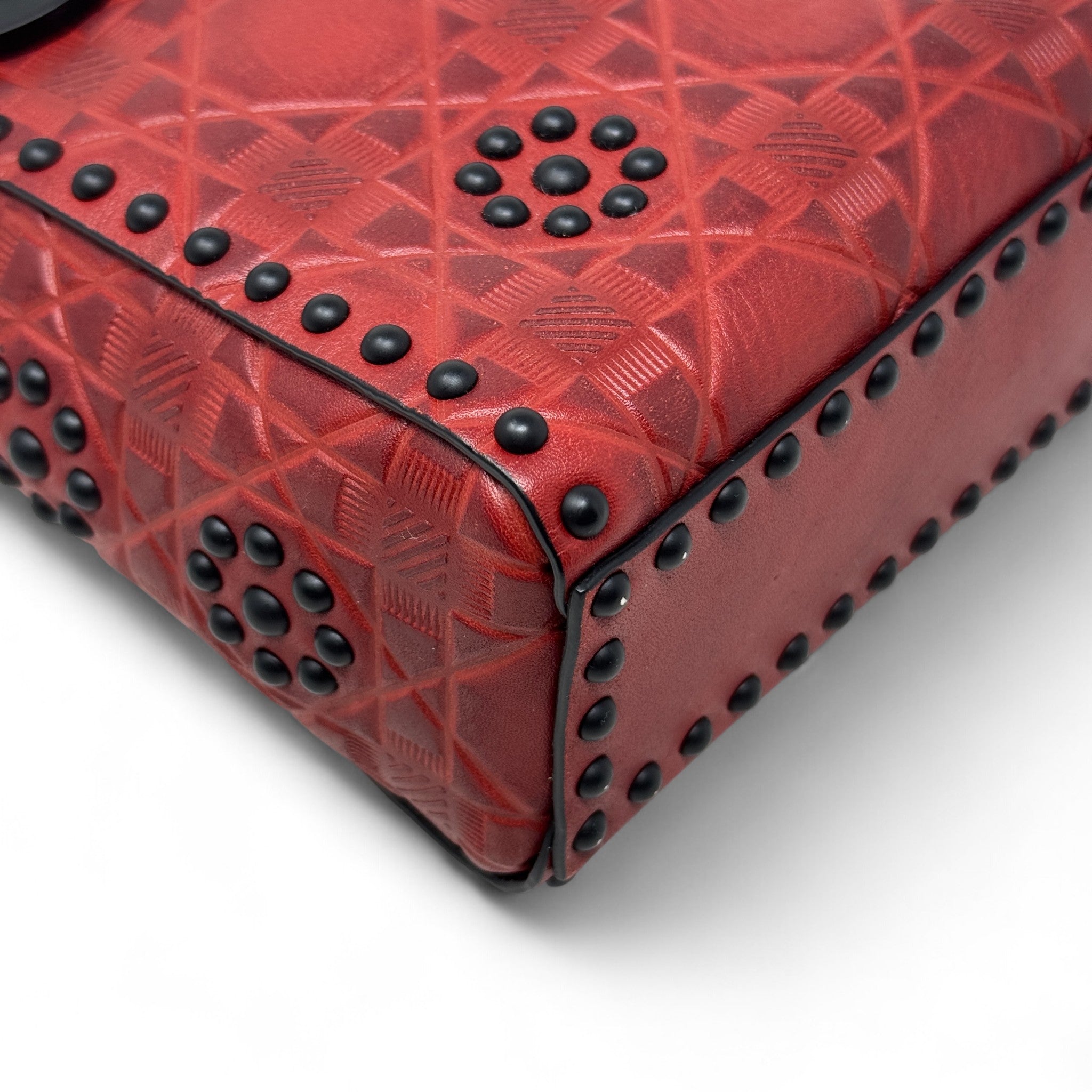 Dior Red Studded Mini Supple Lady Dior