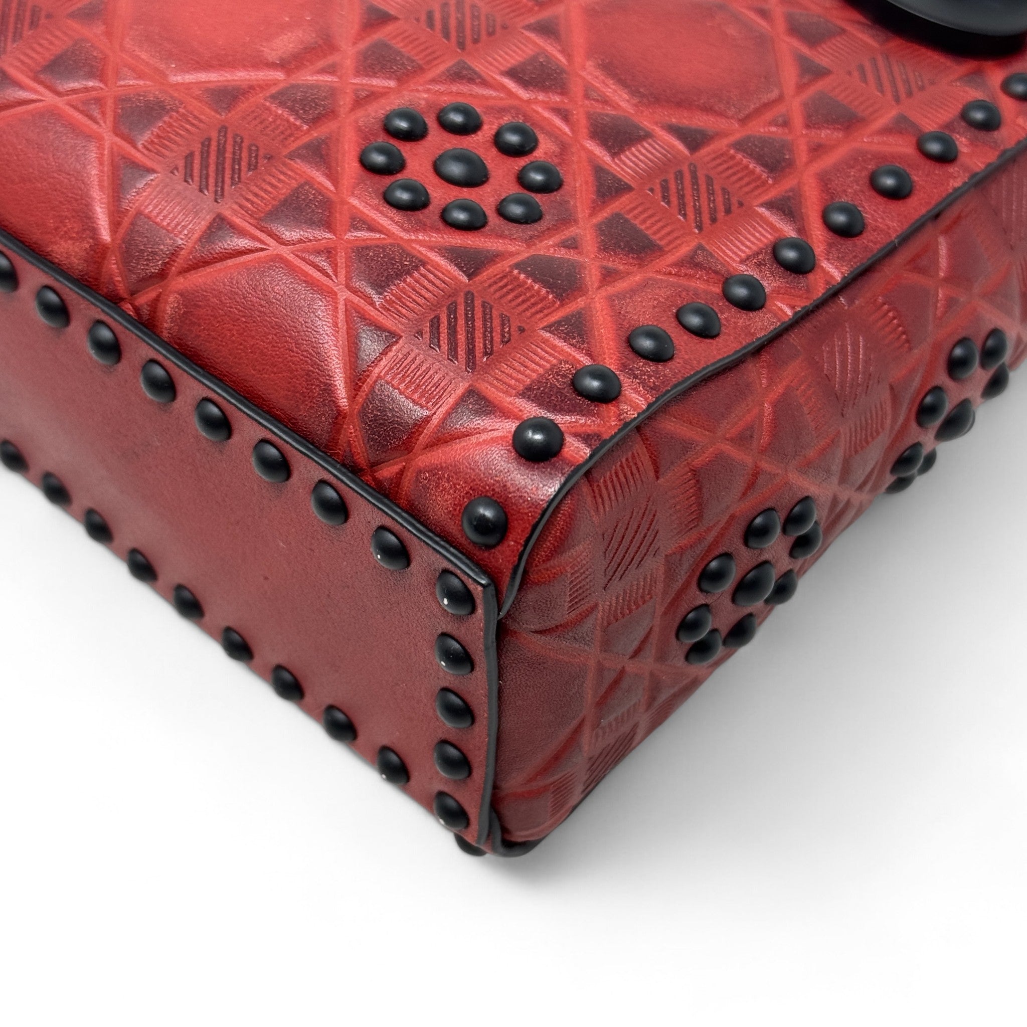 Dior Red Studded Mini Supple Lady Dior