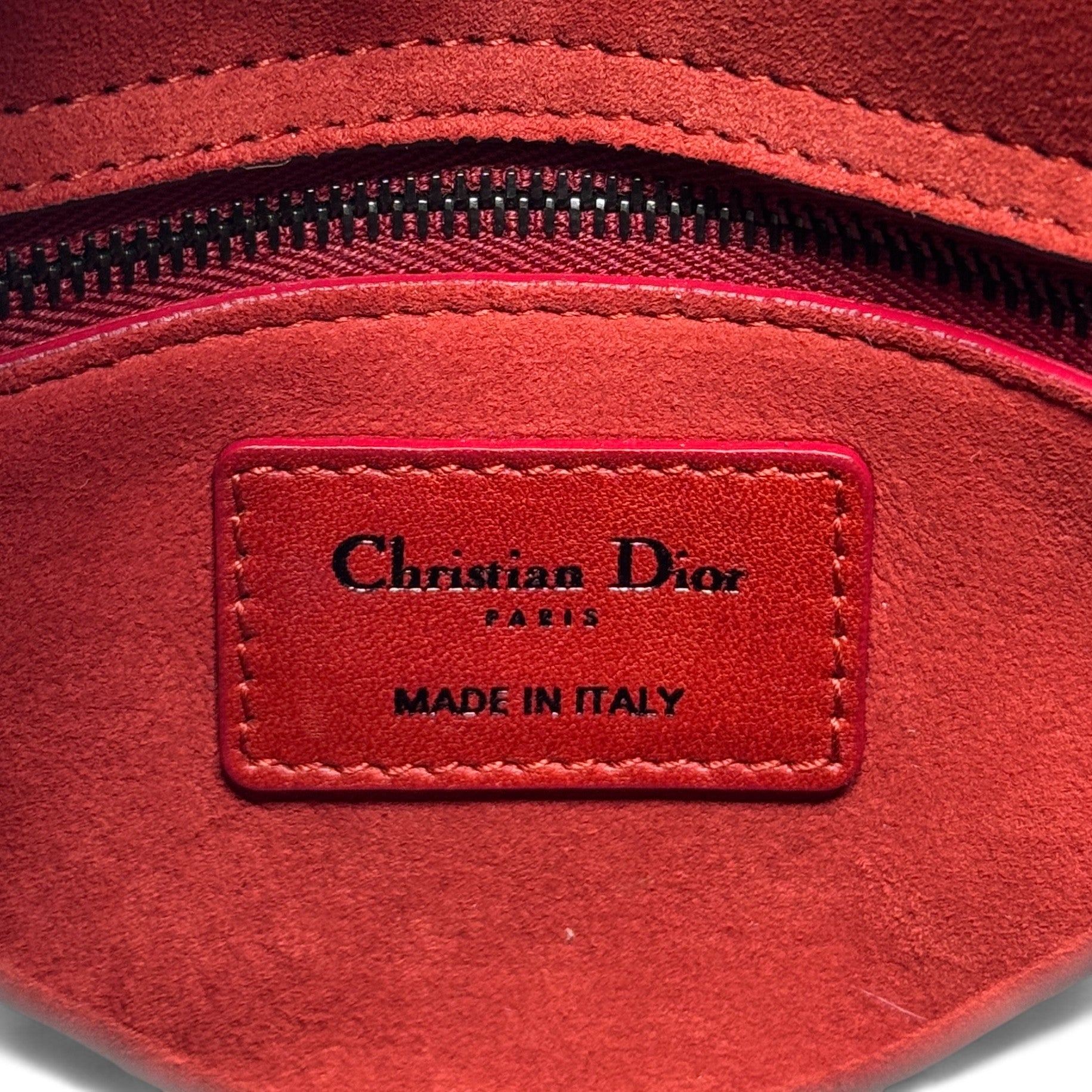 Dior Red Studded Mini Supple Lady Dior