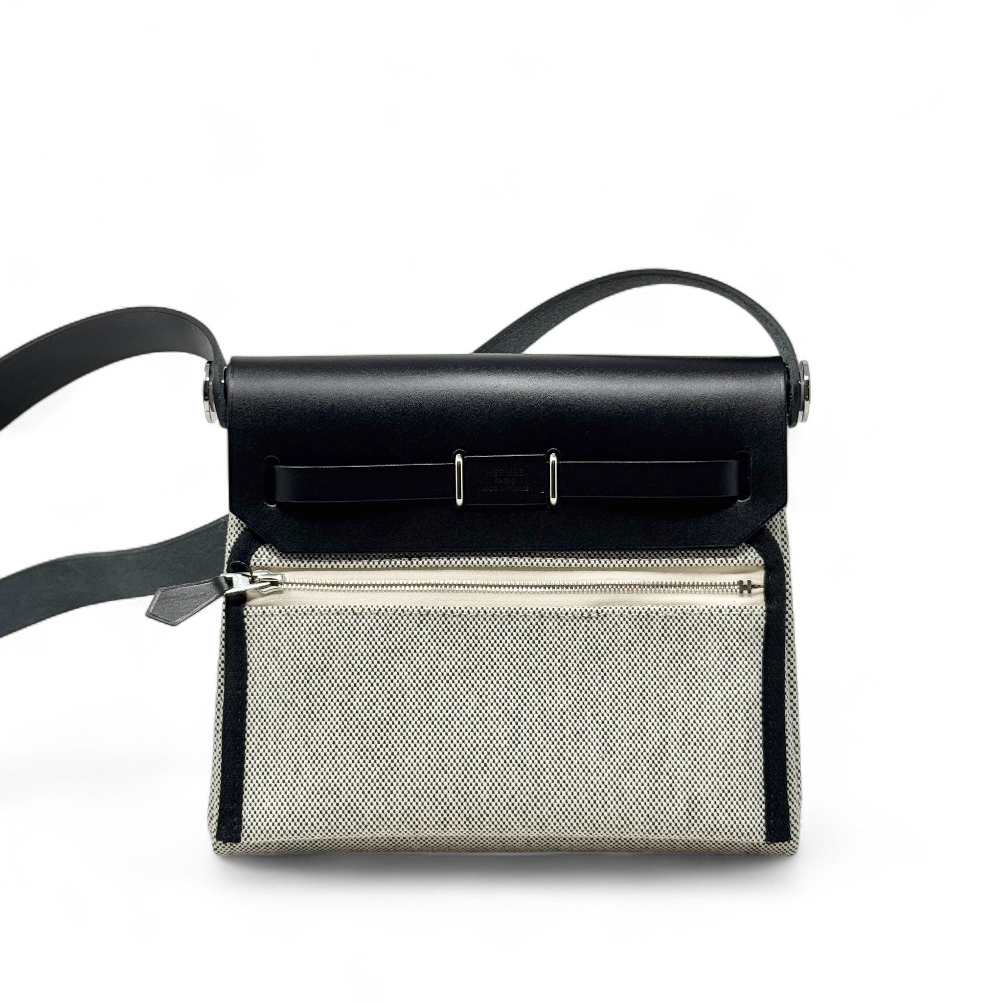 Hermes Ecru Canvas Mini Herbag