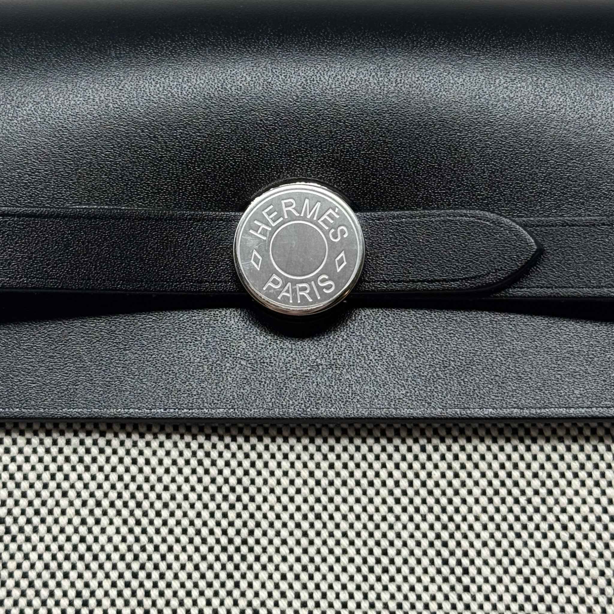 Hermes Ecru Canvas Mini Herbag