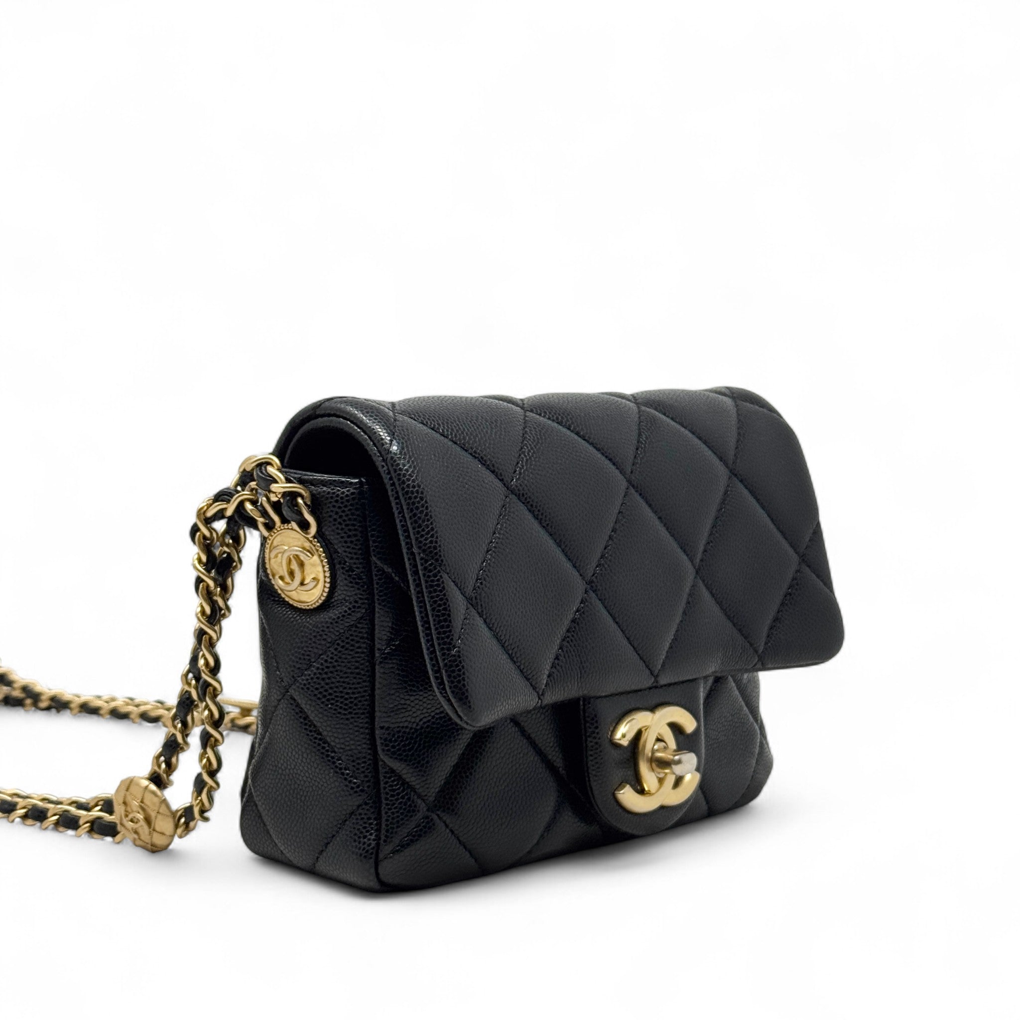 Chanel Black Mini Twist Your Buttons Flap