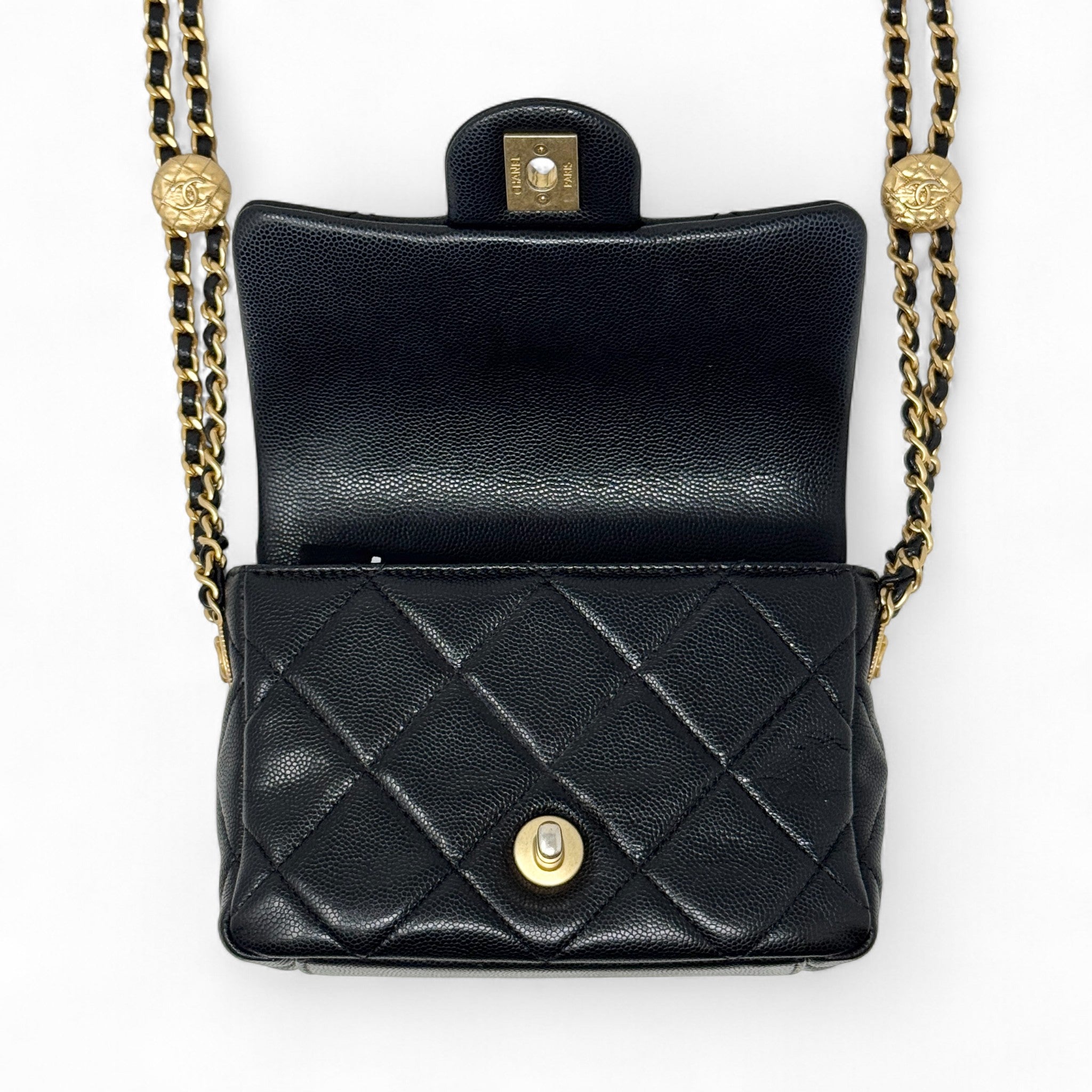 Chanel Black Mini Twist Your Buttons Flap