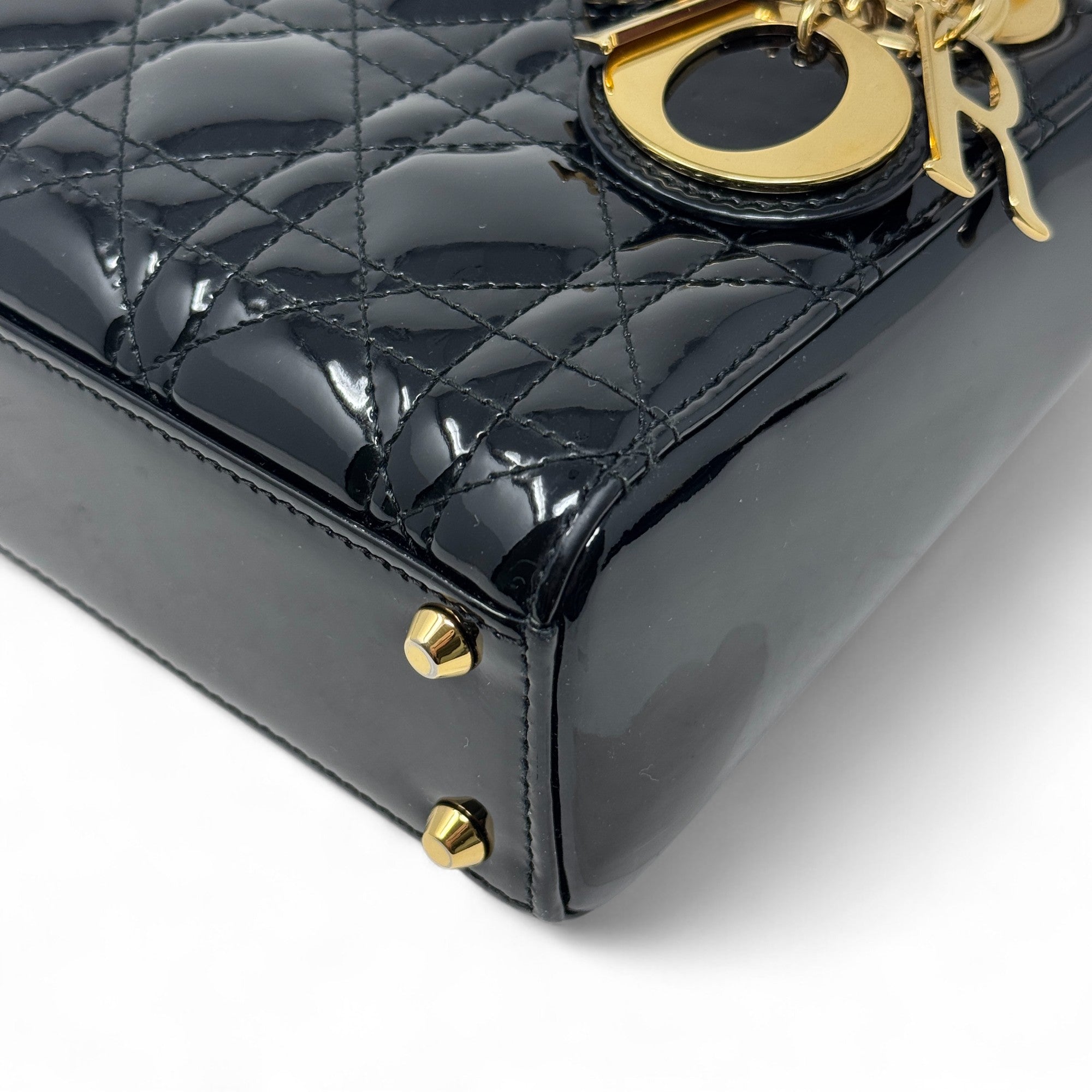 Dior Black Patent Mini Lady Dior